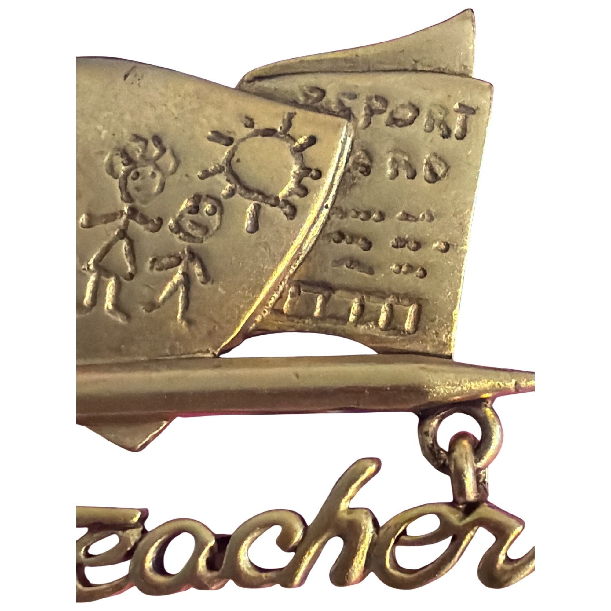 Other Vintage Danecraft Teacher Brooch Pin Red Green Enamel Dangle Size ONE SIZE - 3 Thumbnail