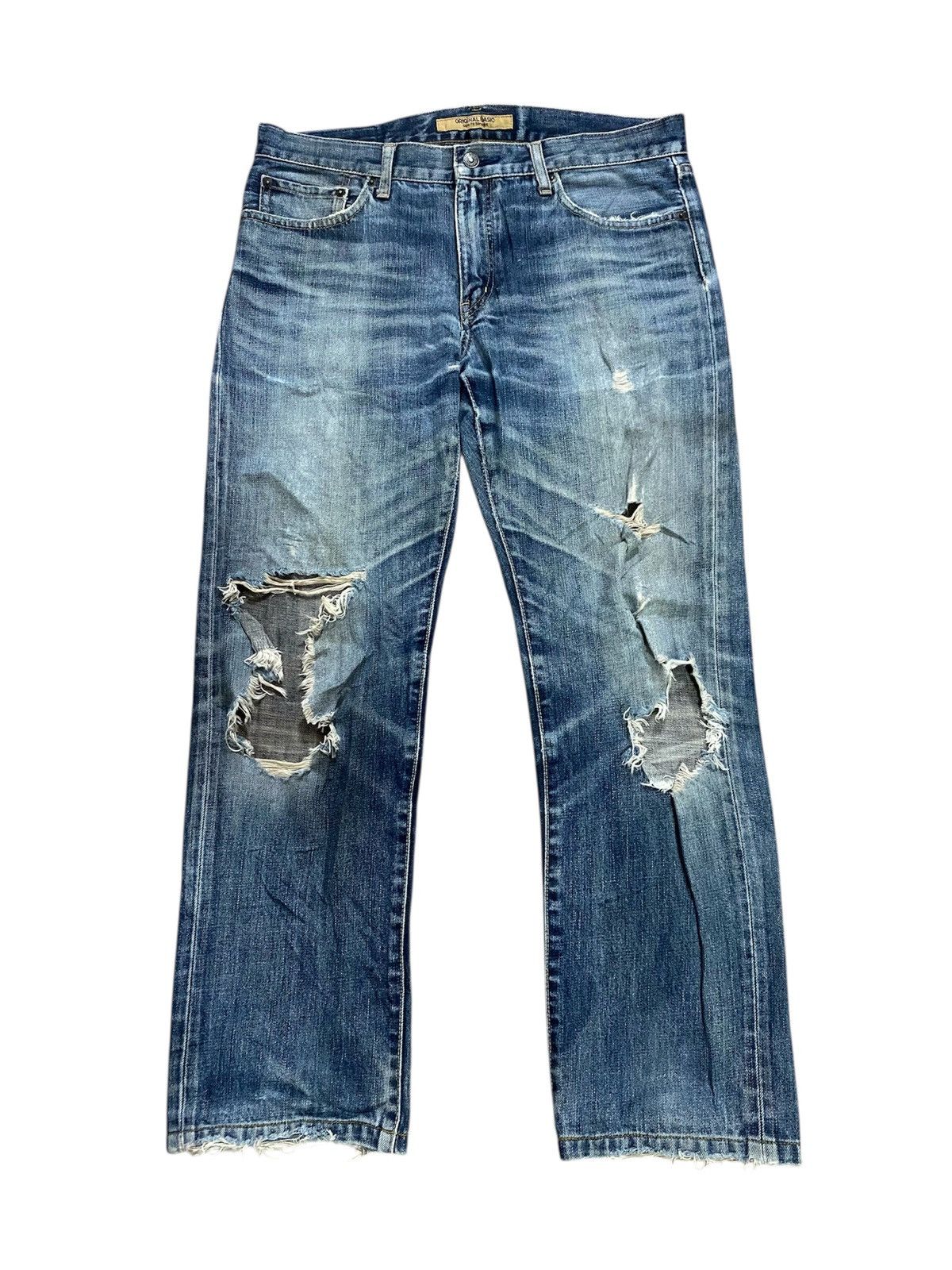 If Six Was Nine × Japanese Brand × Uniqlo Uniqlo distressed denim very rare Size US 35 - 1 Thumbnail