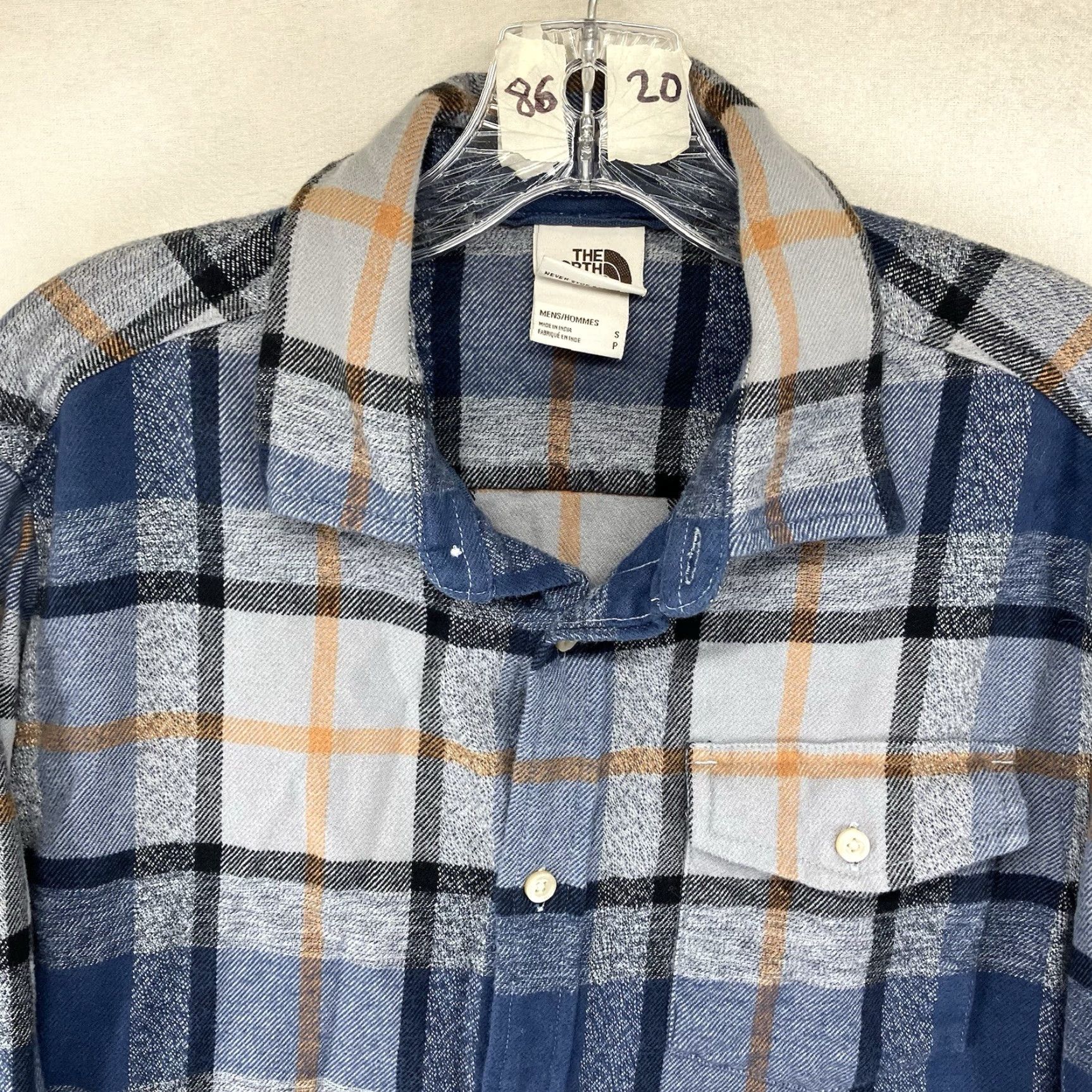 The North Face The North Face Men's Shirt Small Thick Knit Flannel Plaid Blues Grays All Cotton Size US S / EU 44-46 / 1 - 4 Thumbnail