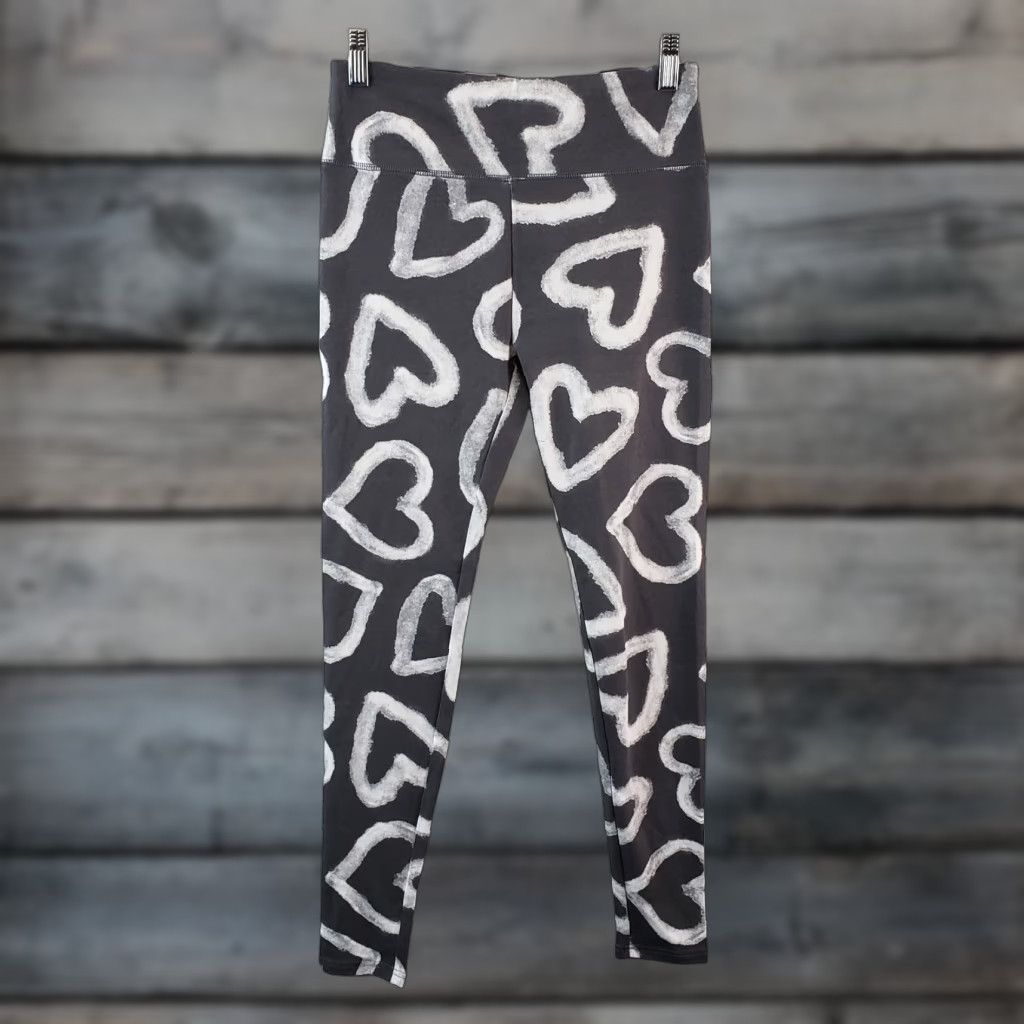 Vintage Wild Fable Womens Leggings XS Gray White Heart Print Cotton Blend Size 26" / US 2 / IT 38 - 1 Thumbnail