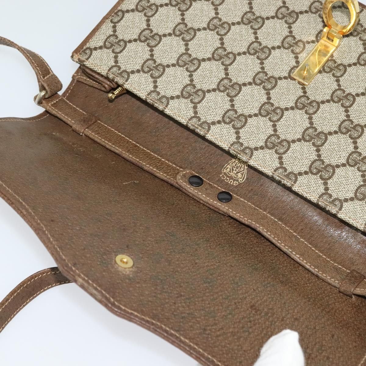 Gucci GUCCI GG Supreme Web Sherry Line Shoulder Bag Pvc Beige Gold Size ONE SIZE - 16 Thumbnail