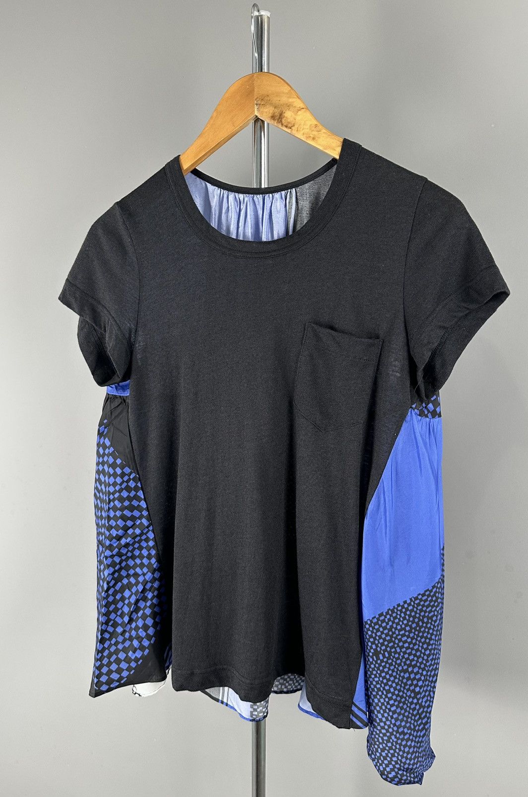 Sacai Sacai - Cut and Sew T-shirt with Scarf Attachments - Black Size M / US 6-8 / IT 42-44 - 4 Thumbnail