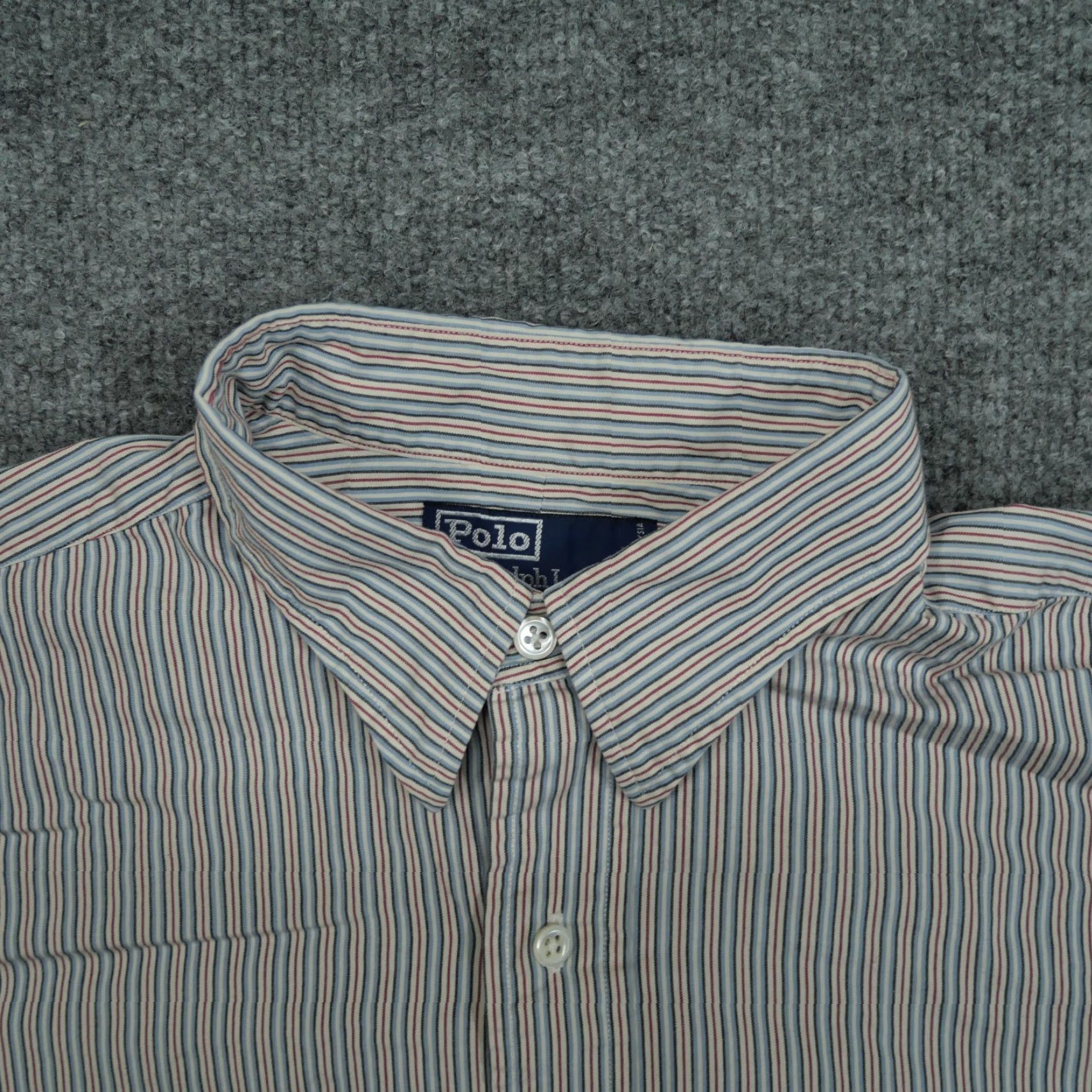 Polo Ralph Lauren VINTAGE Polo Ralph Lauren Shirt Mens 16 33 Blue Red Striped Button Up Chatfield Plaid Cotton Classic Button-Down Collar Mens Size US L / EU 52-54 / 3 - 4 Thumbnail