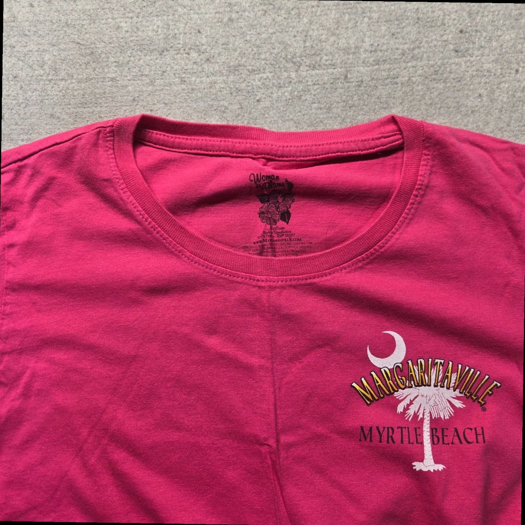 Vintage Margaritaville T-Shirt Adult Men's M Medium Pink Myrtle Beach South Carolina SC Size US M / EU 48-50 / 2 - 3 Thumbnail