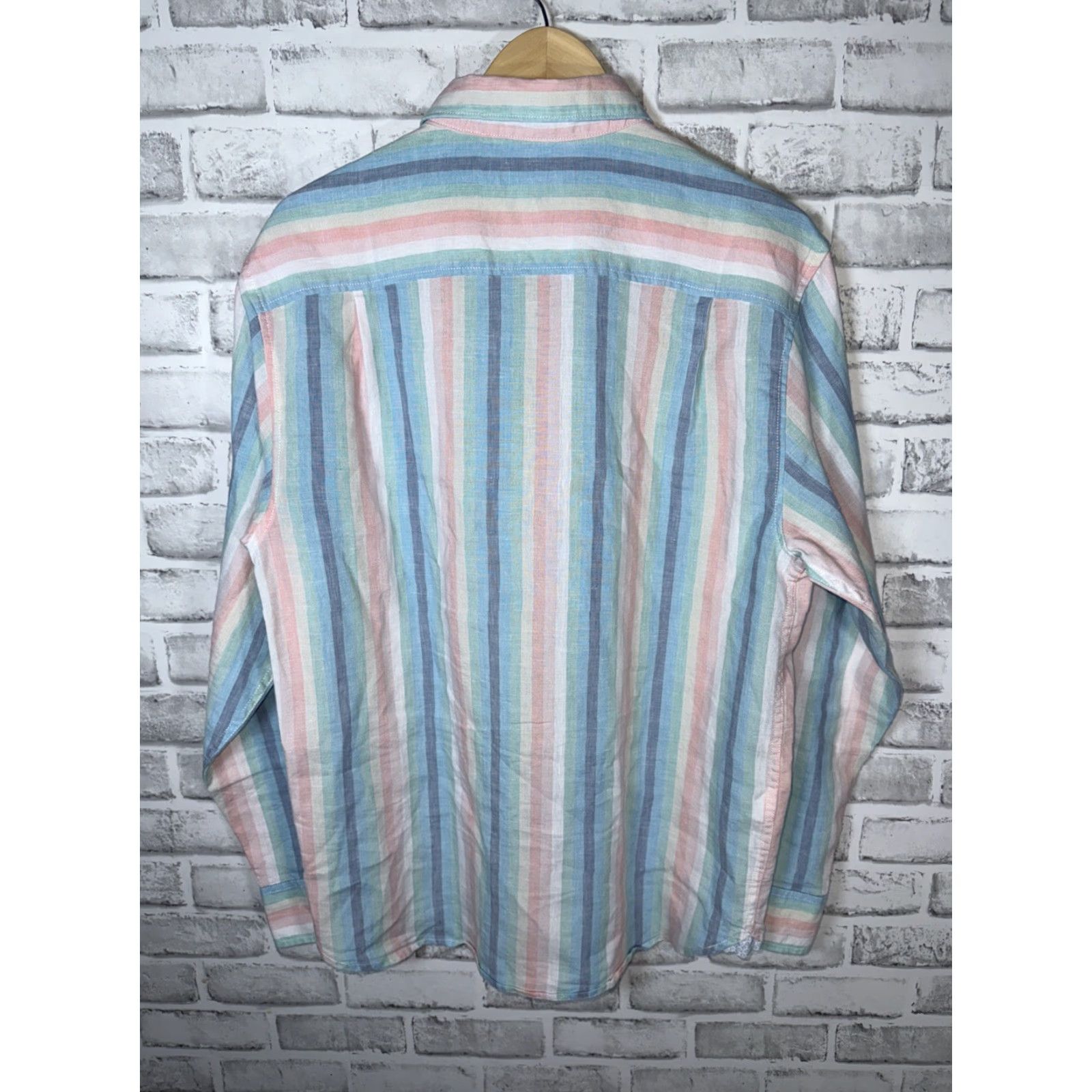 Tommy Bahama TOMMY BAHAMA Linen Blend Pastels Striped Shirt Mens M Size US M / EU 48-50 / 2 - 7 Thumbnail