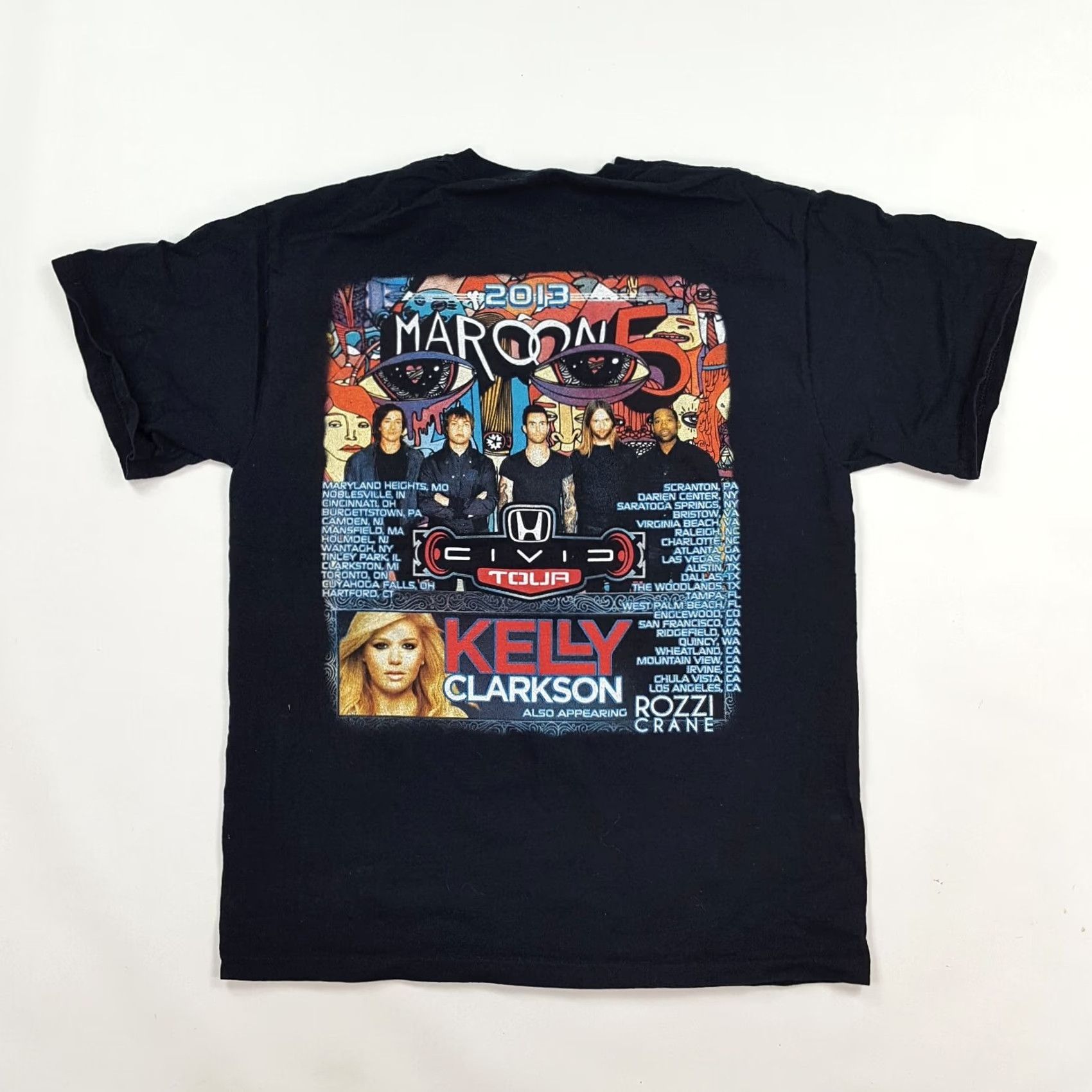 Fruit Of The Loom VINTAGE Maroon 5 Kelly Clarkson Size M Band Rock T Shirt Music Black Tour Size US M / EU 48-50 / 2 - 5 Thumbnail