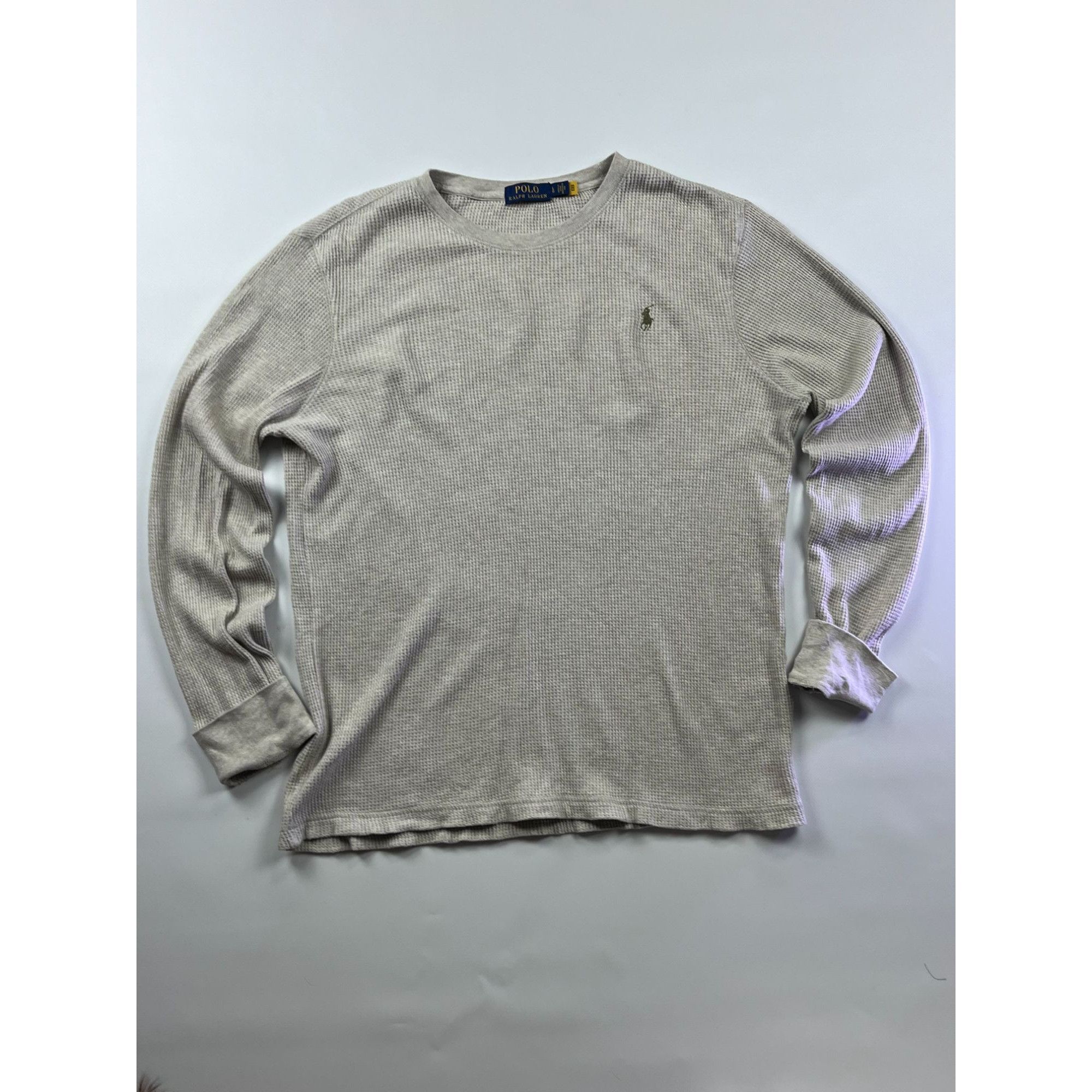 Polo Ralph Lauren × Ralph Lauren Polo Ralph Lauren Mens Cream Waffle-Knit Sweater Size US L / EU 52-54 / 3 - 1 Thumbnail