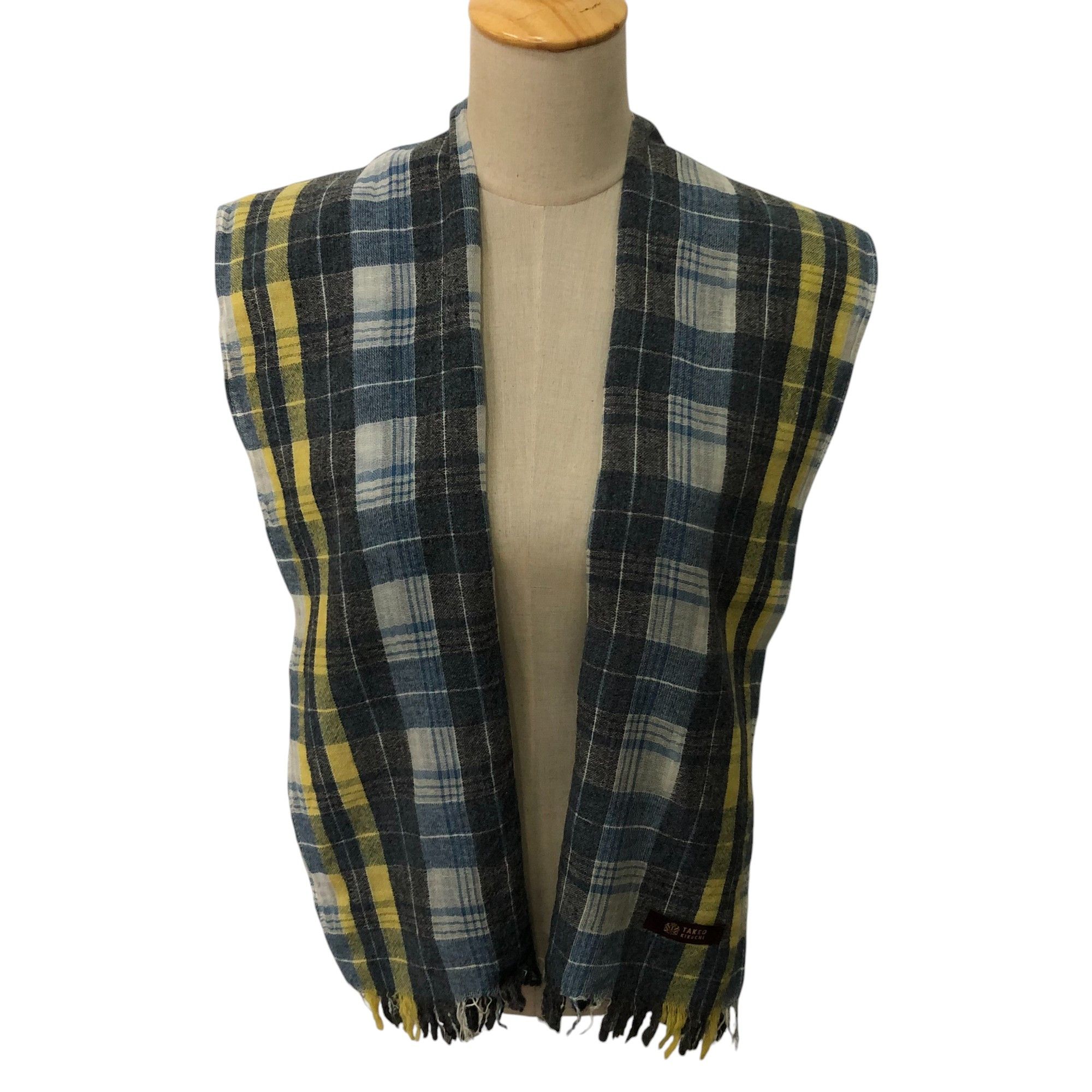 Takeo Kikuchi Takeo Kikuchi Tartan Wool Scarf Muffler Neckwear V2411 Size ONE SIZE - 1 Thumbnail