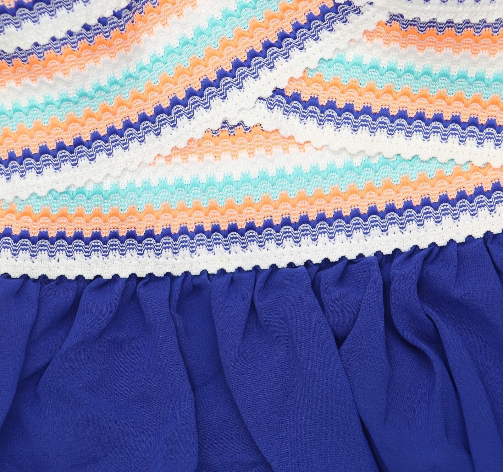 Other New B Darlin Fit And Flare Dress White / Blue Multi 7 / 8 Size M / US 6-8 / IT 42-44 - 5 Thumbnail