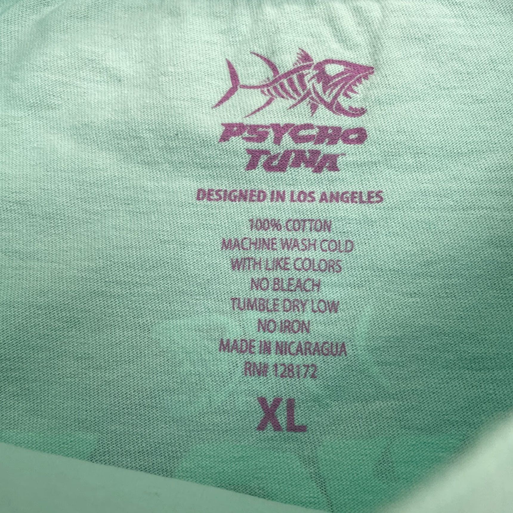 Vintage Psycho Tuna T-Shirt Mens XL Green Mint Crew Neck Short Sleeve Cotton Tee Size US XL / EU 56 / 4 - 6 Thumbnail