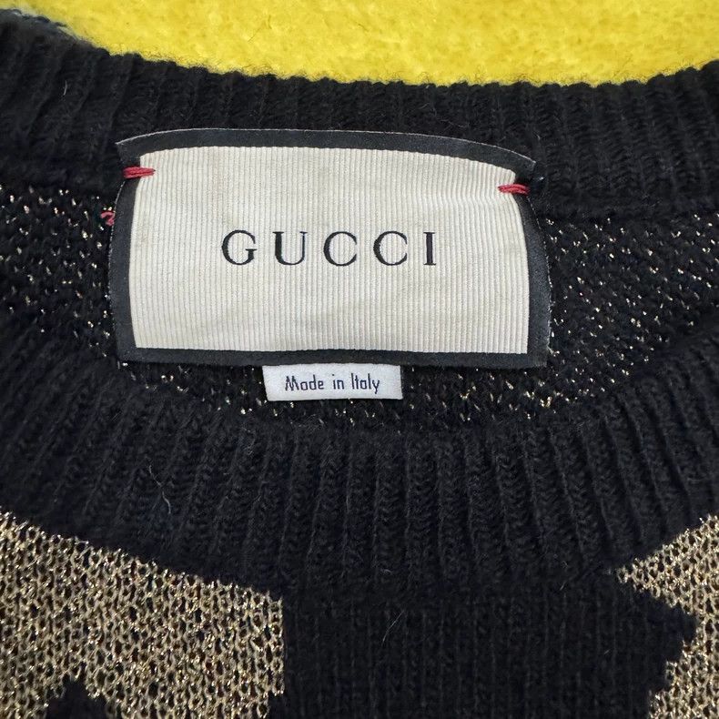 Gucci GucciGolden letter pattern design wool long-sleeved pullove Size US M / EU 48-50 / 2 - 4 Thumbnail