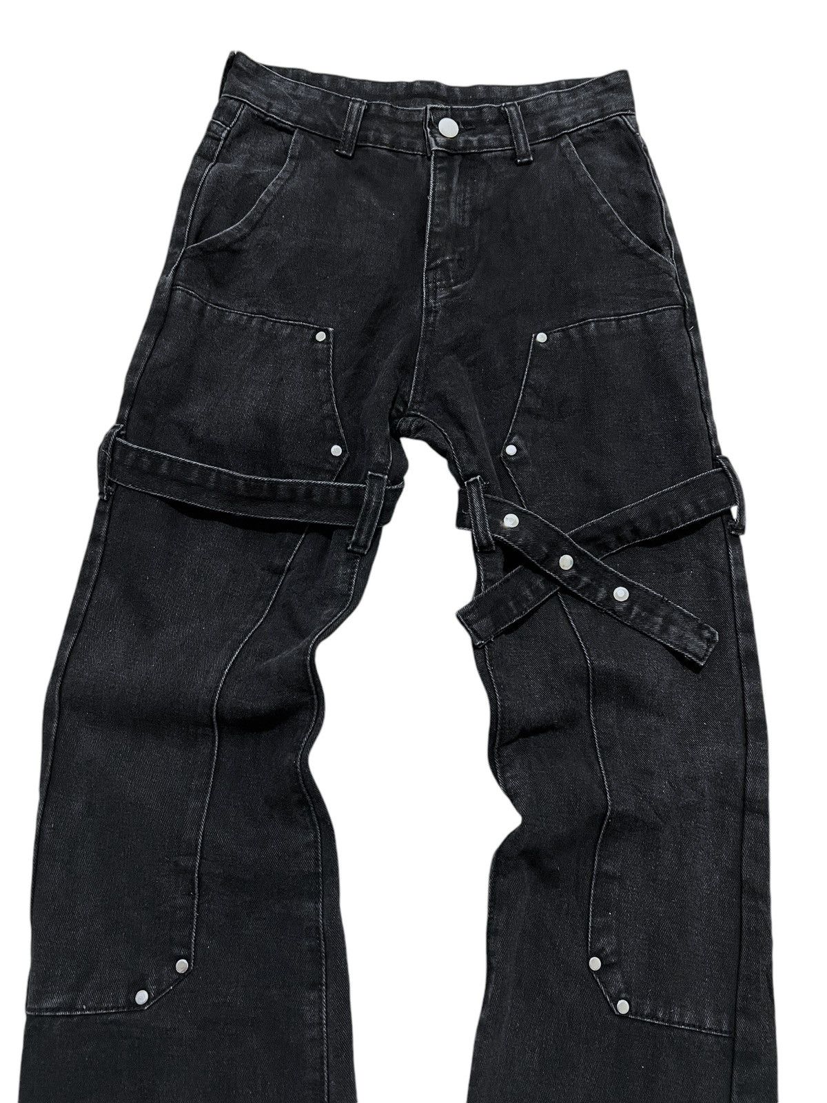 If Six Was Nine × Japanese Brand × Le Grande Bleu (L.G.B.) Unbrand bondage double knee flared denim pants Size US 27 - 3 Thumbnail