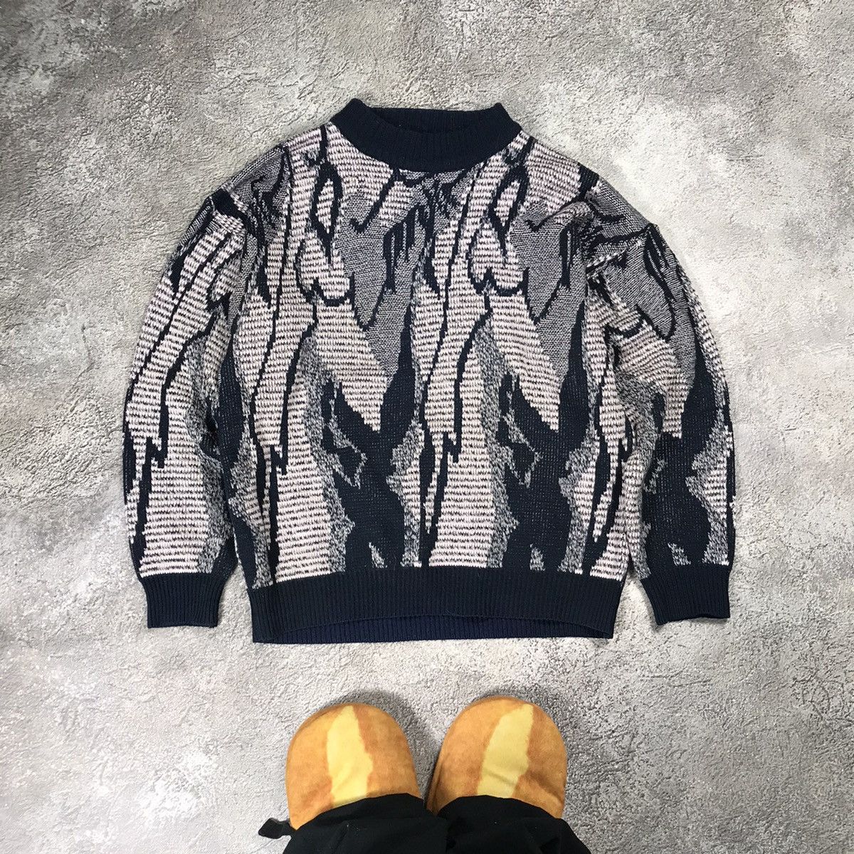 Vintage Vintage 90s Abstract Knit Sweater Oversized Grunge Y2K M Size M / US 6-8 / IT 42-44 - 1 Thumbnail