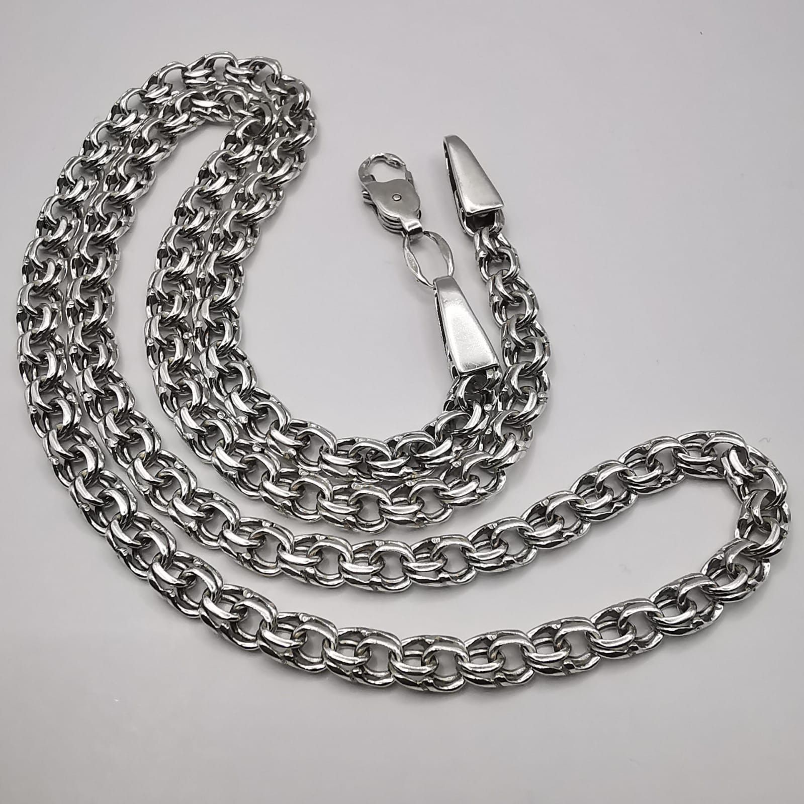 Sterling Silver Vintage Jewelry Chain, 925 Sterling Silver, Signed 20,44g Size ONE SIZE - 8 Thumbnail