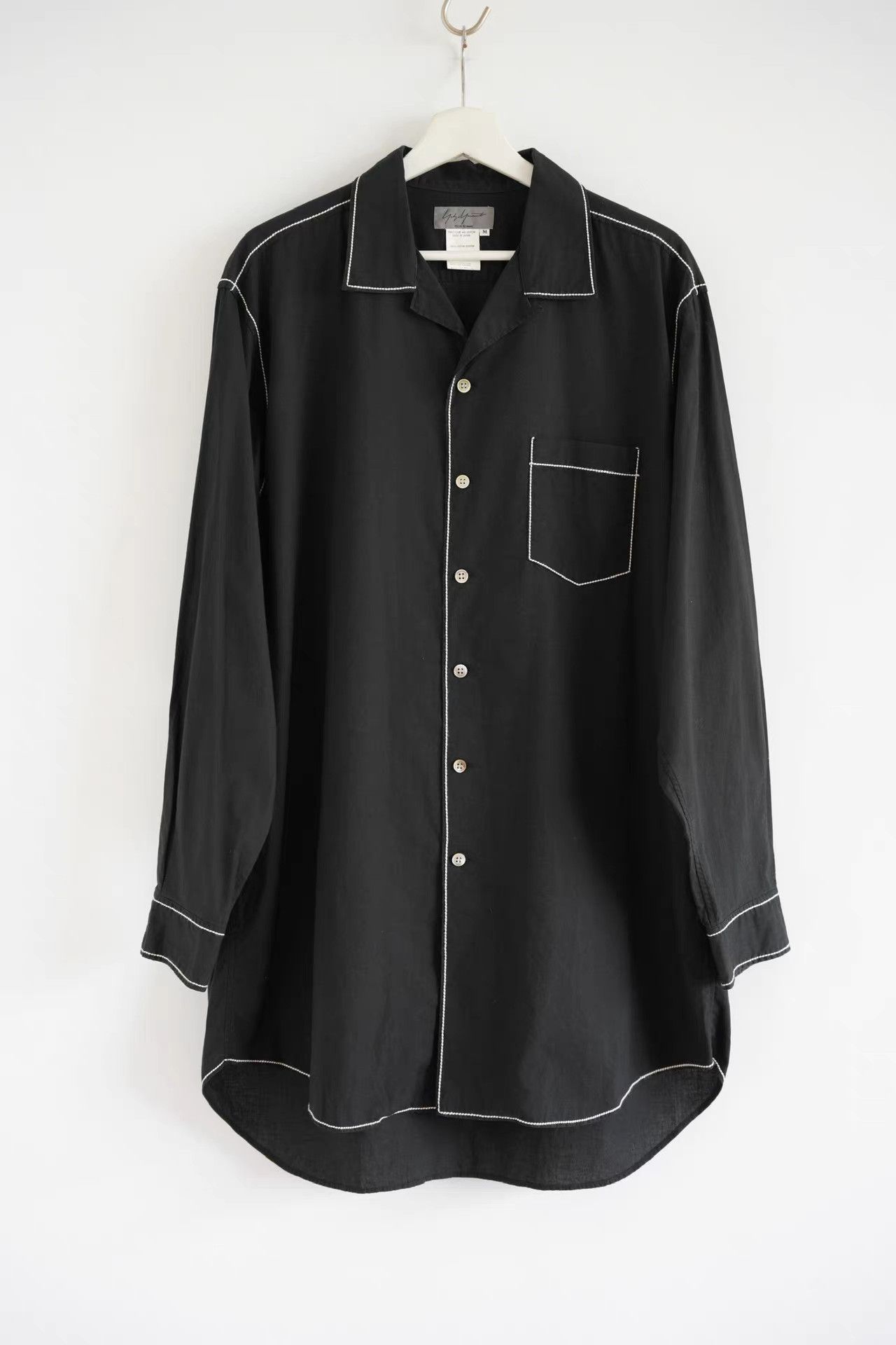 Yohji Yamamoto Yohji Yamamoto 92ss Cuban Collar Topstitch Shirt K4 Size US M / EU 48-50 / 2 - 1 Thumbnail