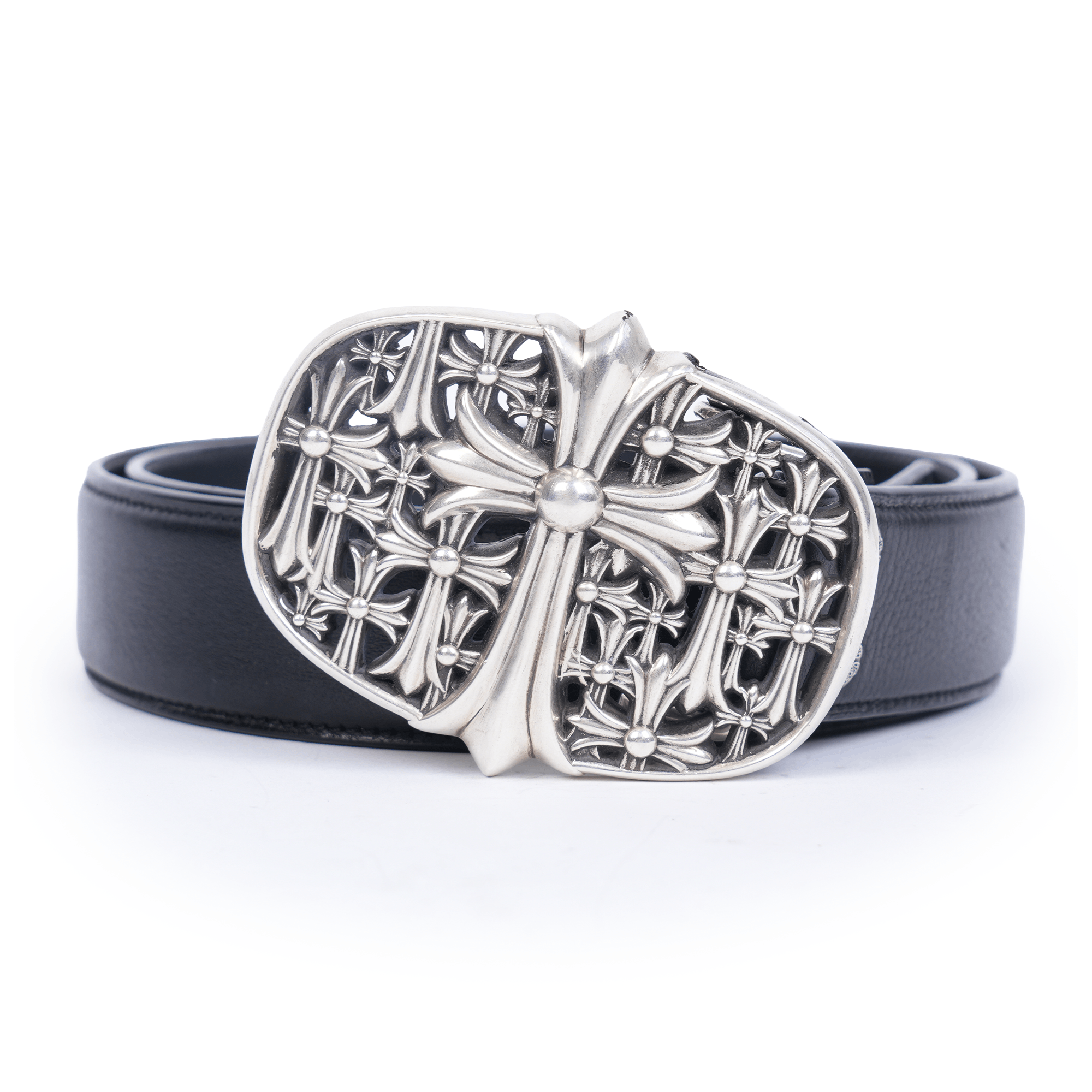 Chrome Hearts CHROME HEARTS CEMETERY BUCKLE WITH PLAIN BLACK STRAP Size 36 - 1 Thumbnail