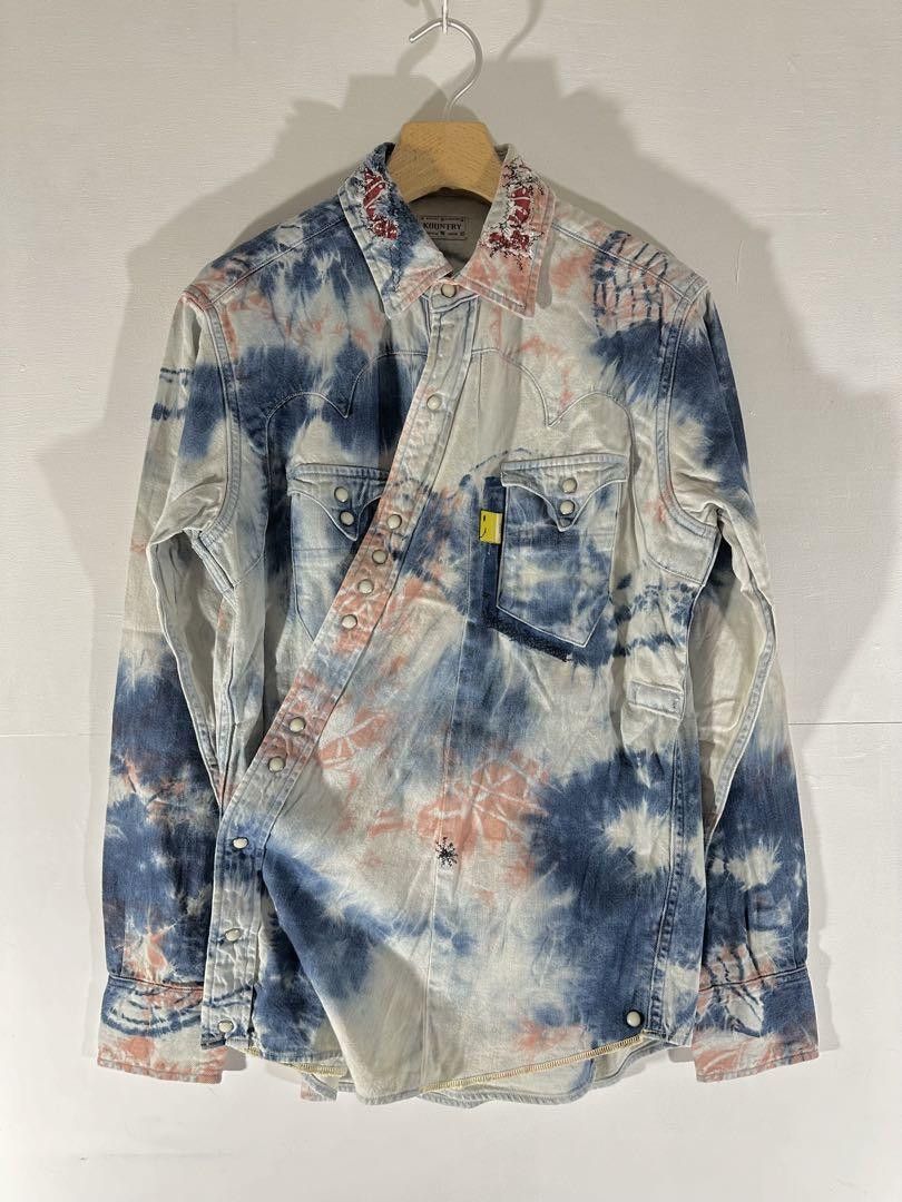 Kapital Tie-dye Western Denim Shirt Size US M / EU 48-50 / 2 - 3 Thumbnail