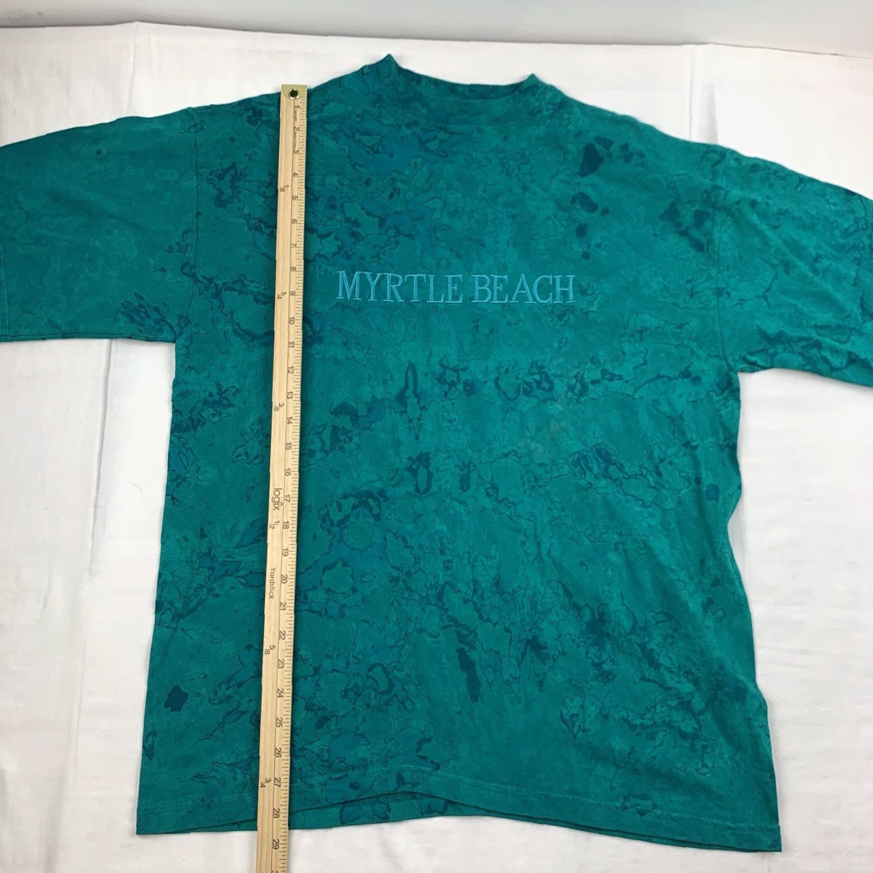 Vintage VINTAGE Myrtle Beach Shirt Adult Medium Green Acid Washed Tie Dye Embroidered Shirt 90s Beach USA Mens Size US M / EU 48-50 / 2 - 5 Thumbnail
