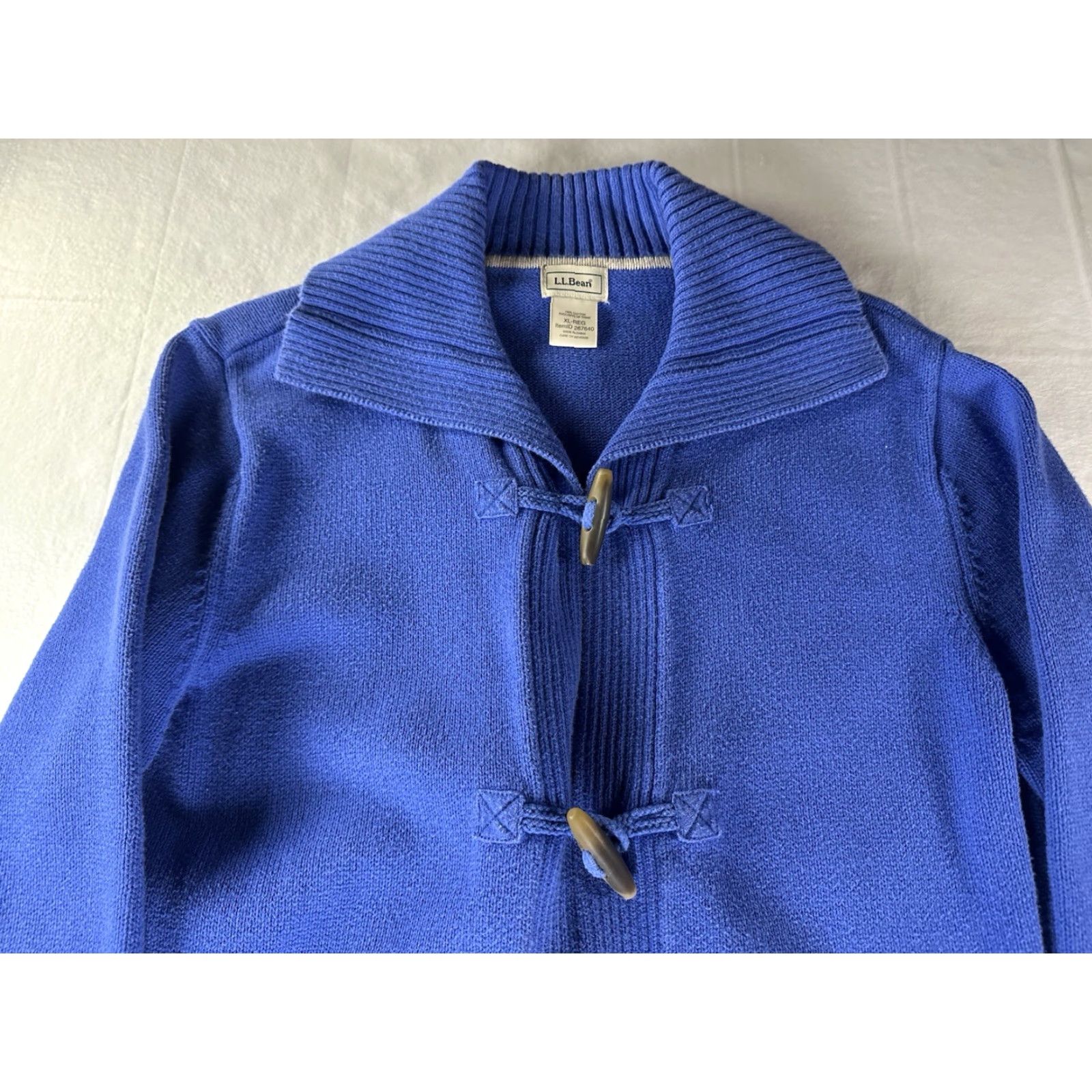 Vintage LL Bean Cardigan Women’s XL Regular Blue Tight Knit Collared Pullover Sweater Size XL / US 12-14 / IT 48-50 - 3 Thumbnail