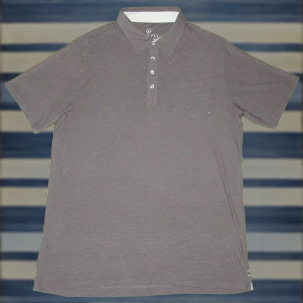 Vintage FREE FLY Grey Bamboo Blend Short Sleeve Polo Shirt Large L Mens Size US L / EU 52-54 / 3 - 1 Thumbnail