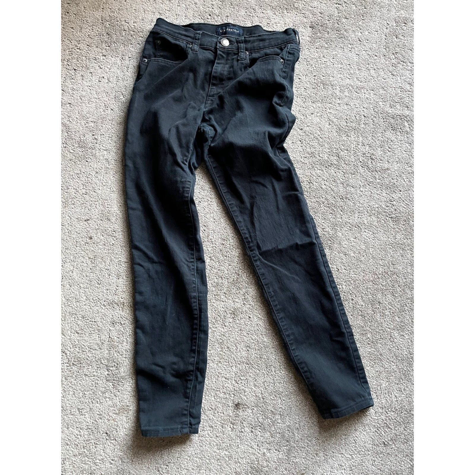 Vintage Aéropostale Jeans Women's 4 Regular High Waisted Jegging 5-Pocket Black Denim Size 27" / US 4 / IT 40 - 3 Thumbnail