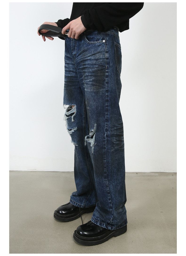 Japanese Brand × Jean American style street ripped jeans men's loose straight Size US 34 / EU 50 - 5 Thumbnail