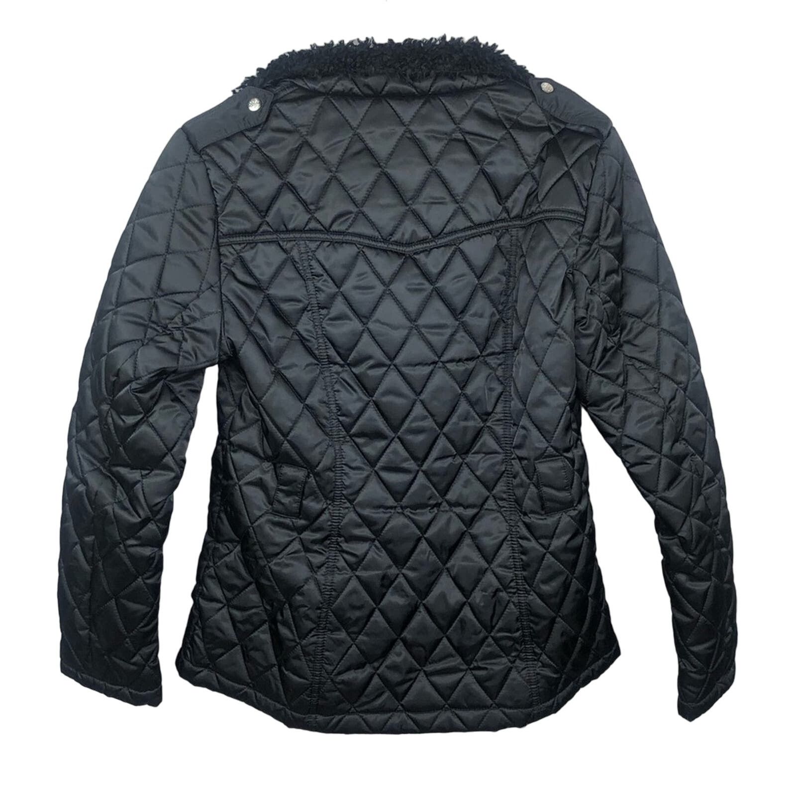 Designer × Vince Camuto Vince Camuto Black Quilted Coat Fur Hood Small Classic Size S / US 4 / IT 40 - 4 Thumbnail