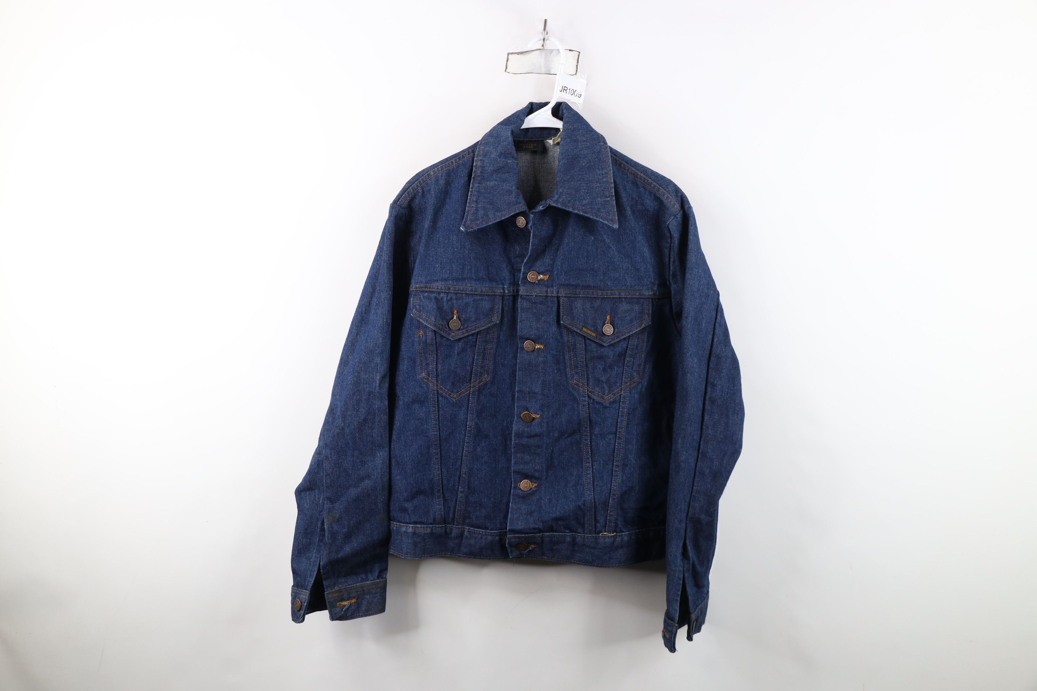 Vintage Vintage 60s Streetwear Denim Jean Trucker Jacket Indigo USA Size US XXL / EU 58 / 5 - 1 Thumbnail