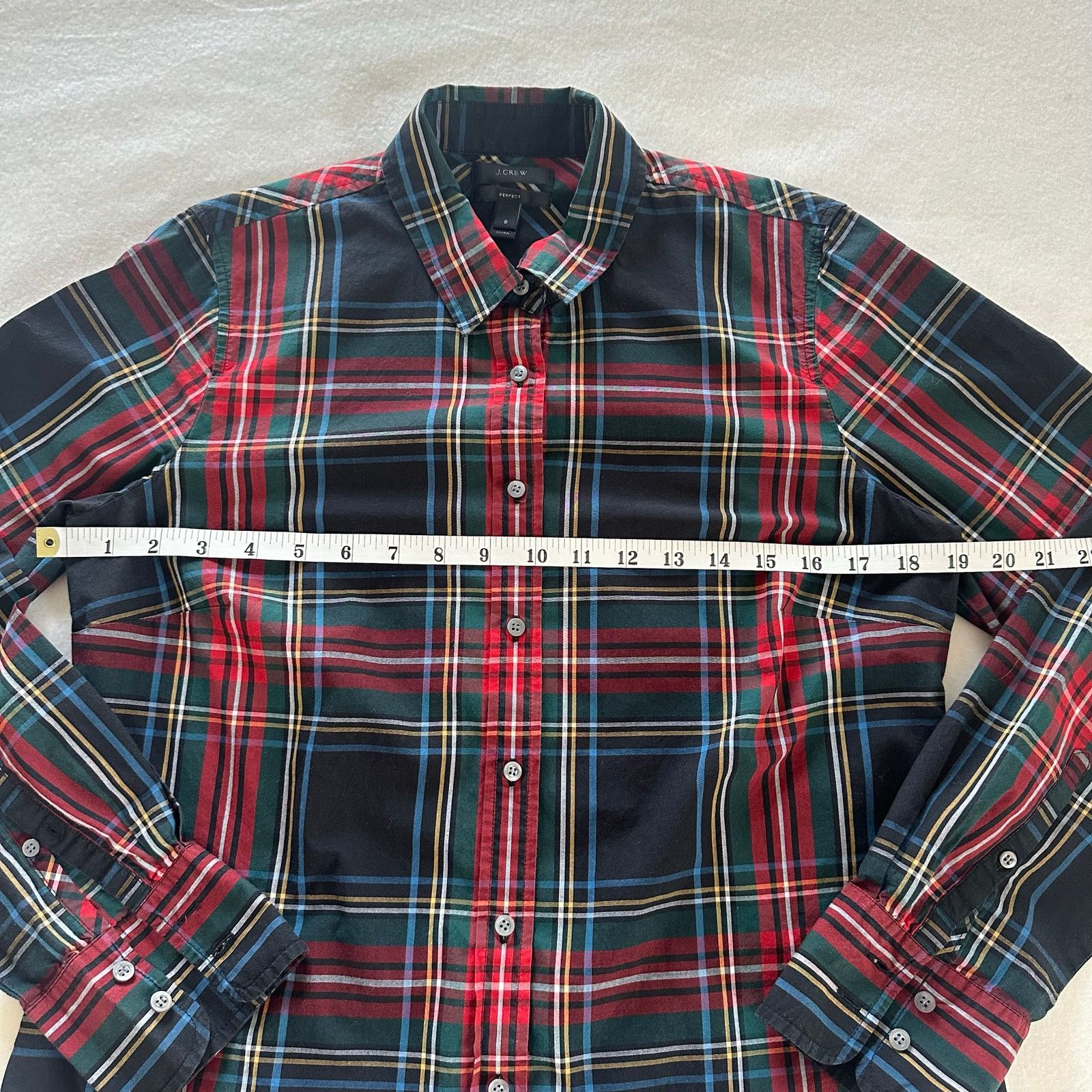 J.Crew J.Crew Perfect Shirt in Stewart Plaid Tartan Cotton Size 8 Size M / US 6-8 / IT 42-44 - 4 Thumbnail