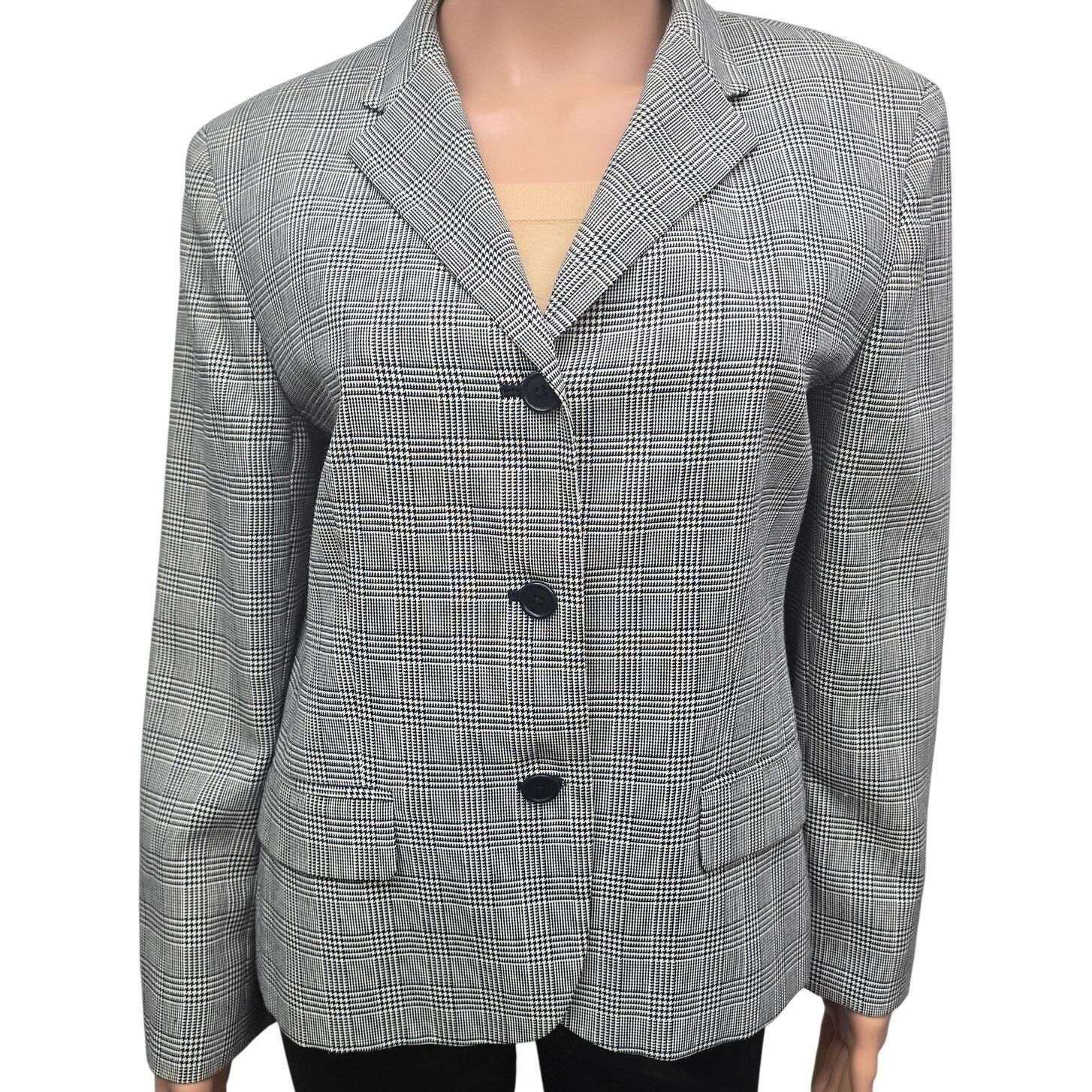 Lauren Ralph Lauren × Vintage Lauren Ralph Lauren Glen Plaid Blazer Jacket 10 Wool blend Size L / US 10 / IT 46 - 2 Thumbnail