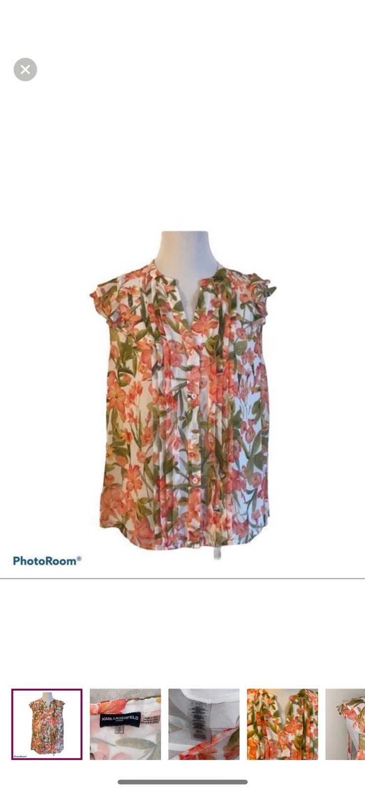 Karl Lagerfeld Karl lagerfeld small floral button down blouse Size S / US 4 / IT 40 - 1 Thumbnail