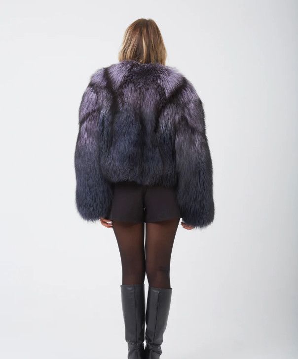 Other Women’s Moonlit Silver Fox Fur Jacket Size L / US 10 / IT 46 - 2 Thumbnail