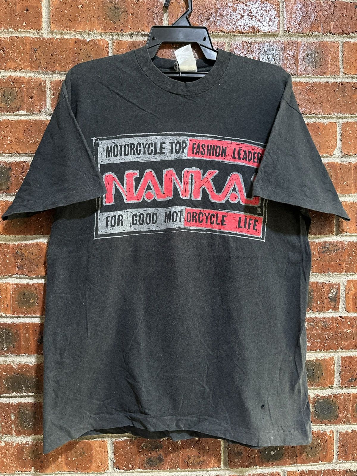 Fruit Of The Loom Thrashed Vintage Motorcycle Top Fashion Leader Nankai Faded Size US L / EU 52-54 / 3 - 1 Thumbnail