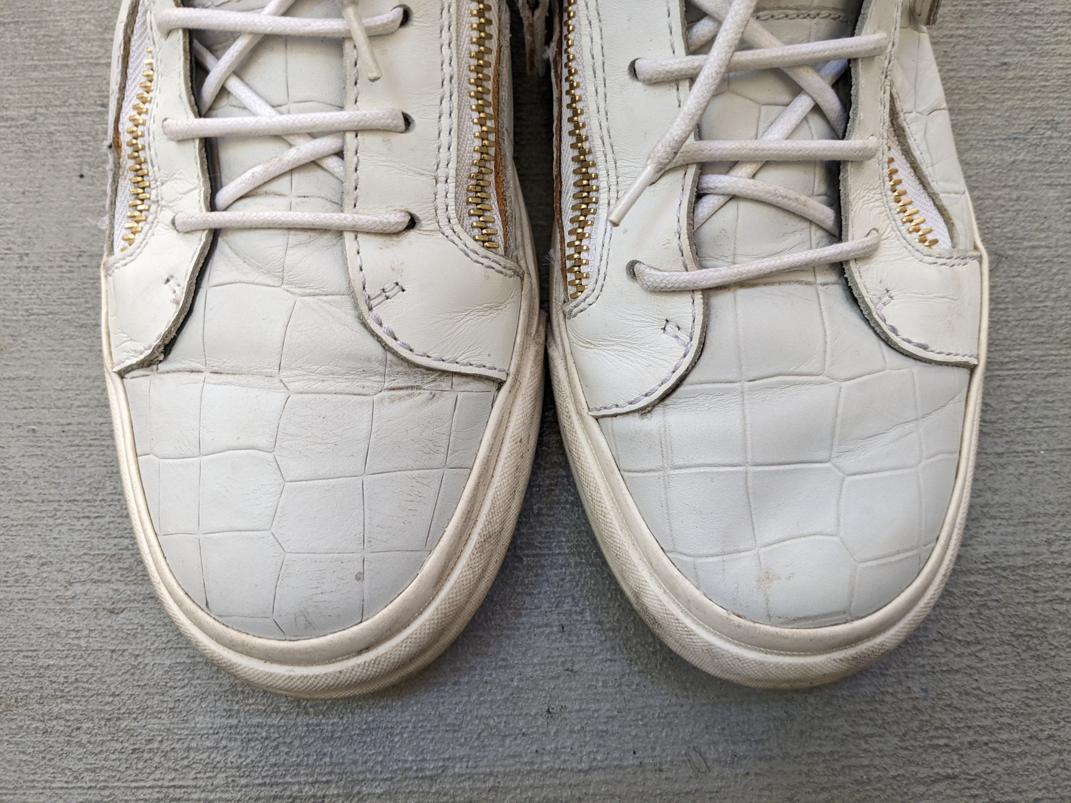 Designer Giuseppe Zanotti High Tops White 9 42 Croc Embossed Leather Size US 9 / EU 42 - 3 Thumbnail