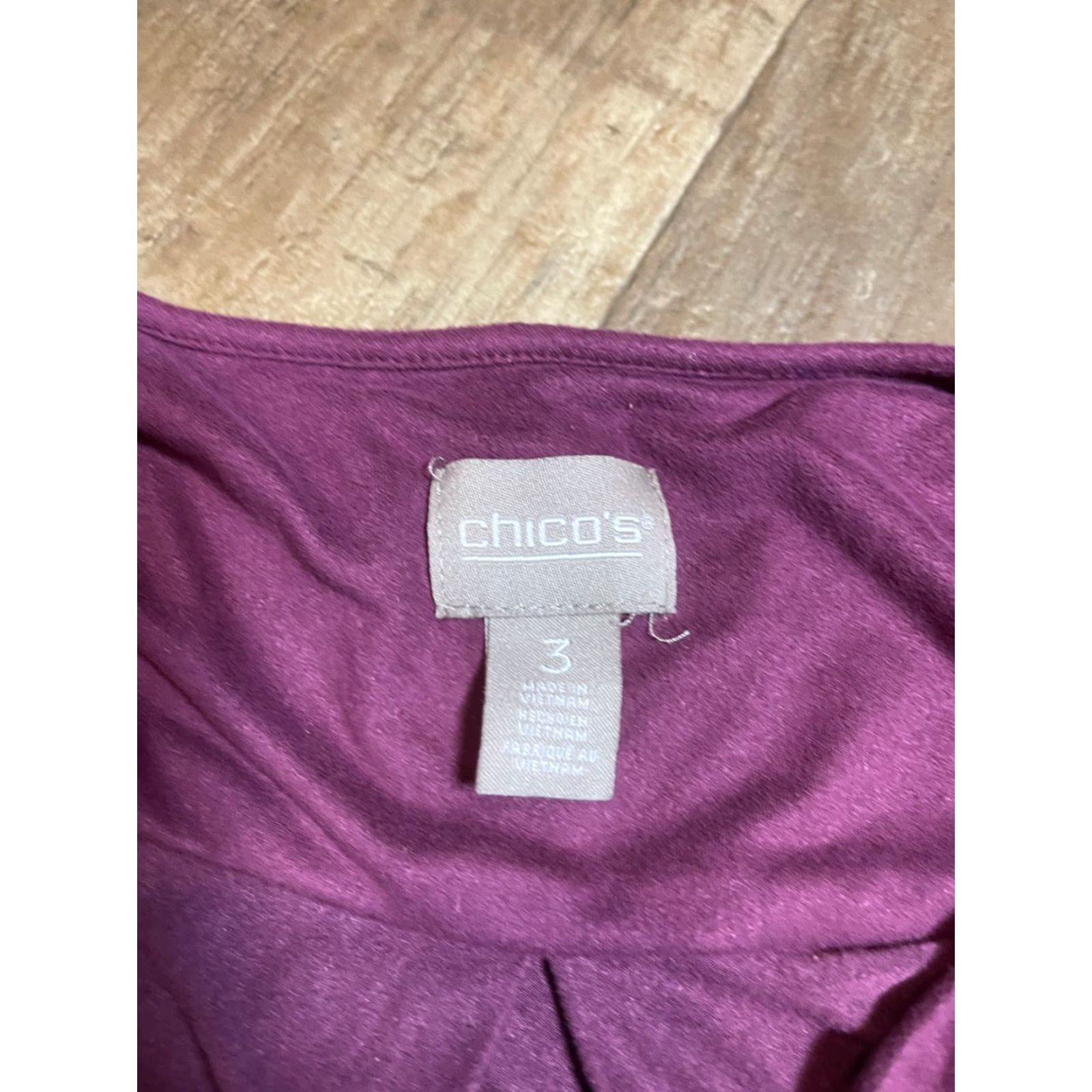 Vintage Chico's Top Womens Size 3 Long Sleeve Purple Blouse Size XS / US 0-2 / IT 36-38 - 4 Thumbnail
