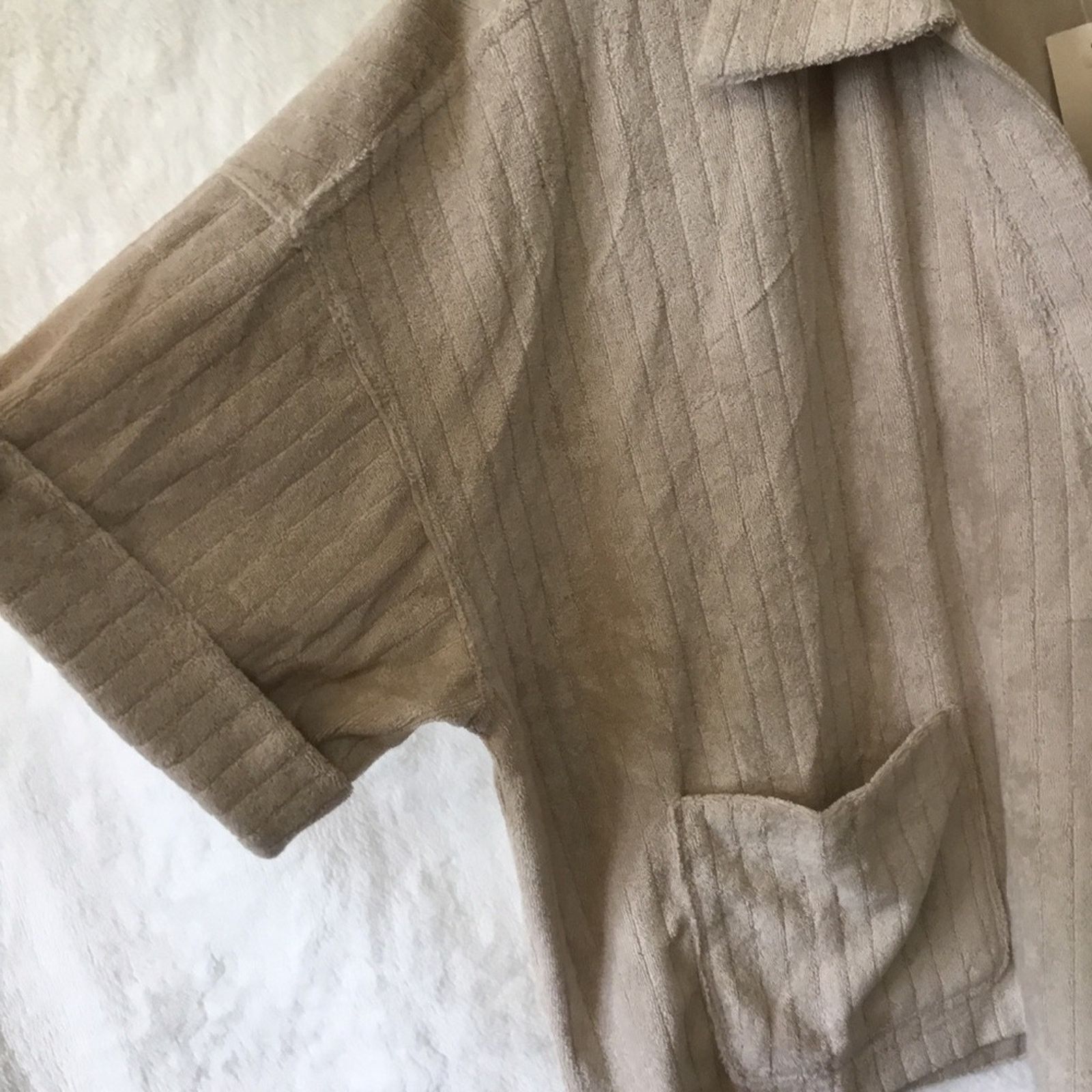 Other UpWest Beige Collared Half Button-Down Short-Sleeve Top Size L / US 10 / IT 46 - 4 Thumbnail