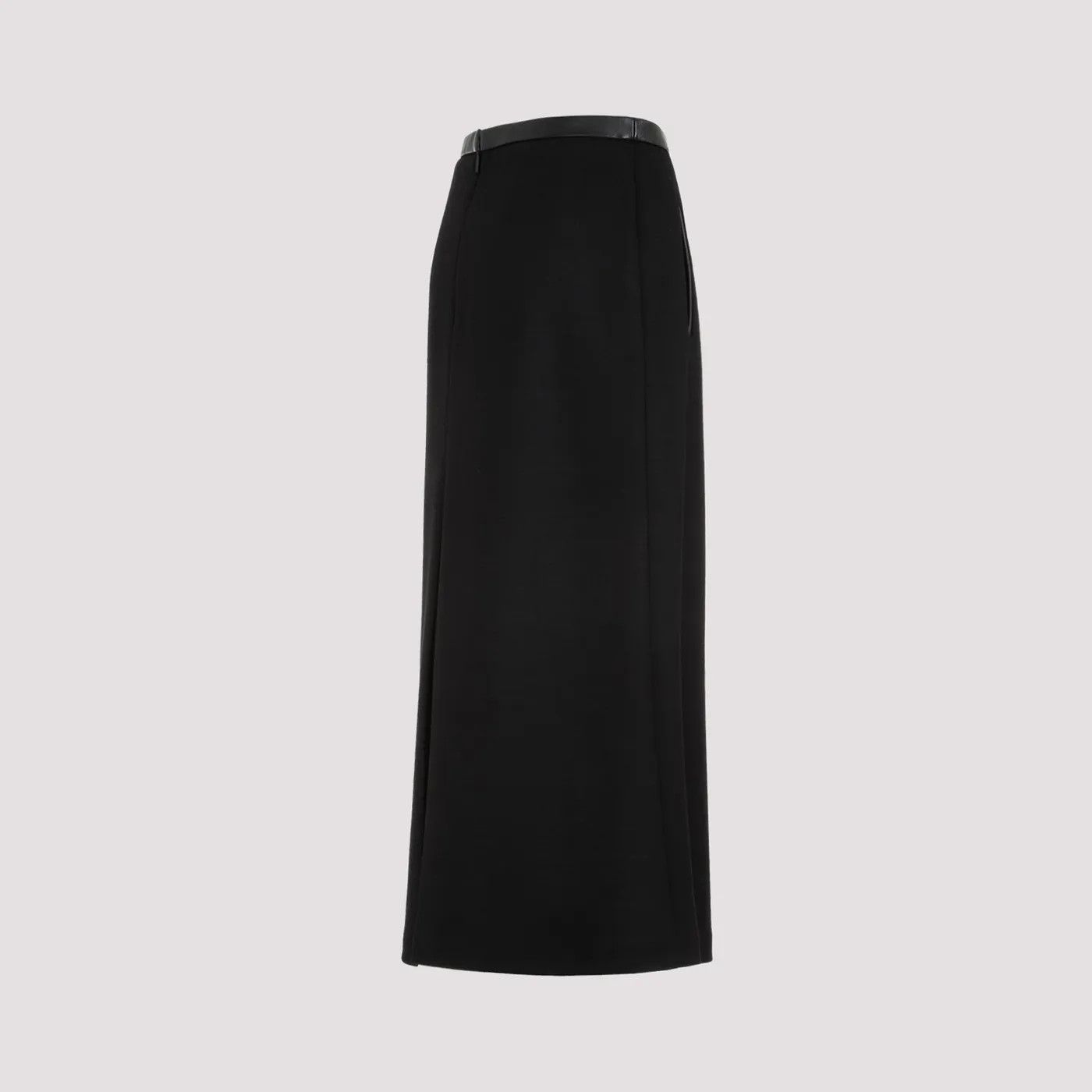 Saint Laurent Paris o1s1wg111024 Midi Skirt in Wool Jersey in Black Size 30" / US 8 / IT 44 - 3 Thumbnail