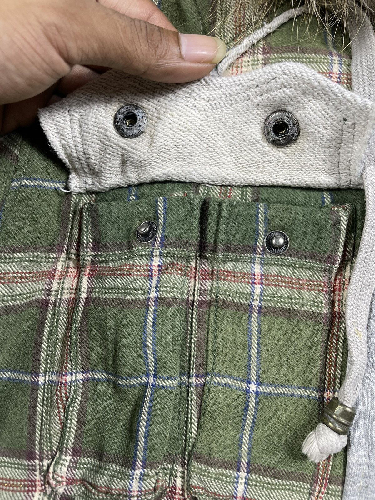 Japanese Brand VINTAGE EDWIN FADED FUR HOODIE FLANEL WESTERN STYLE Size US M / EU 48-50 / 2 - 3 Thumbnail