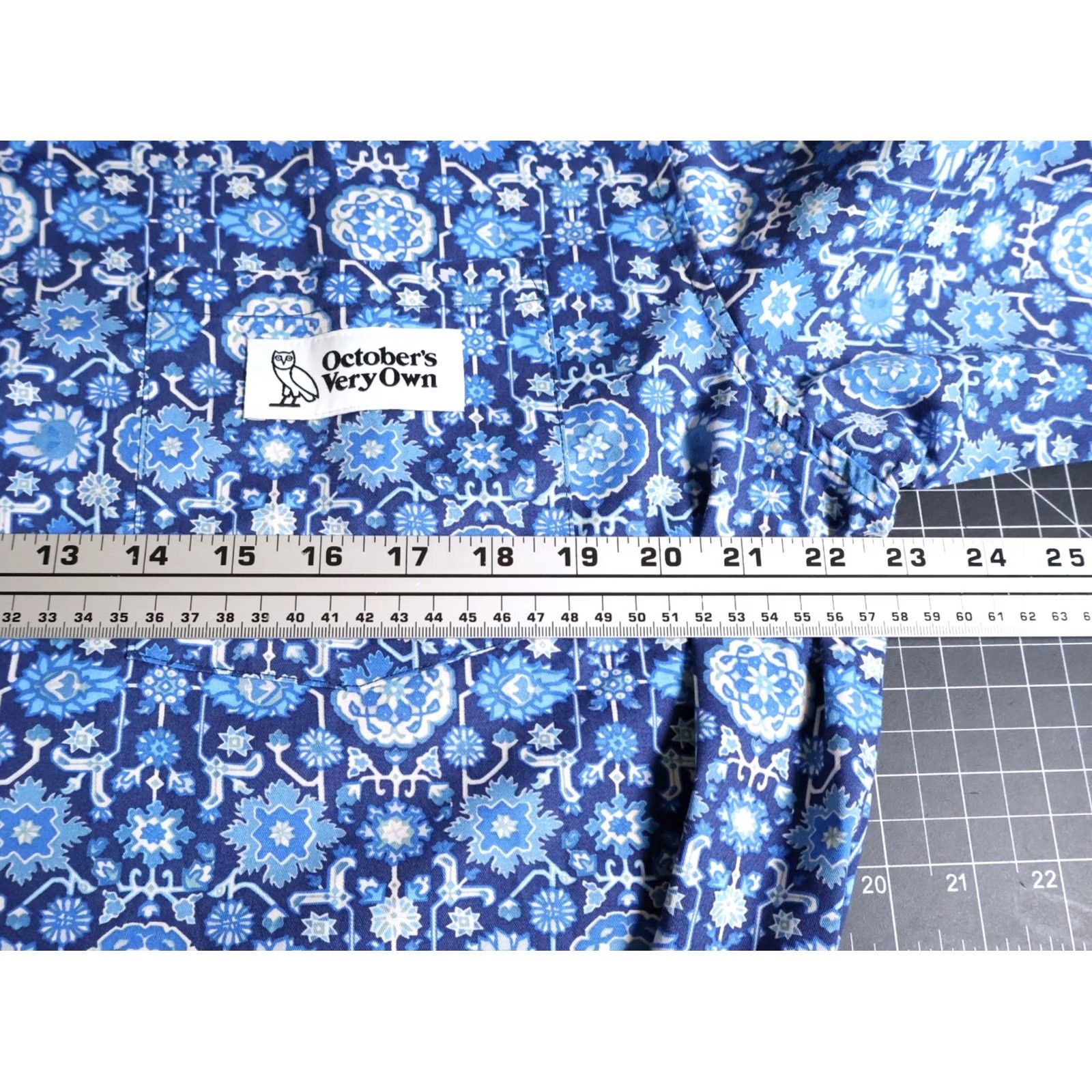 Vintage OVO x Liberty Fabric Shirt Men's XL Blue Geometric Oxford Button-Up Collared Casual 100% Cotton Size US XL / EU 56 / 4 - 5 Thumbnail