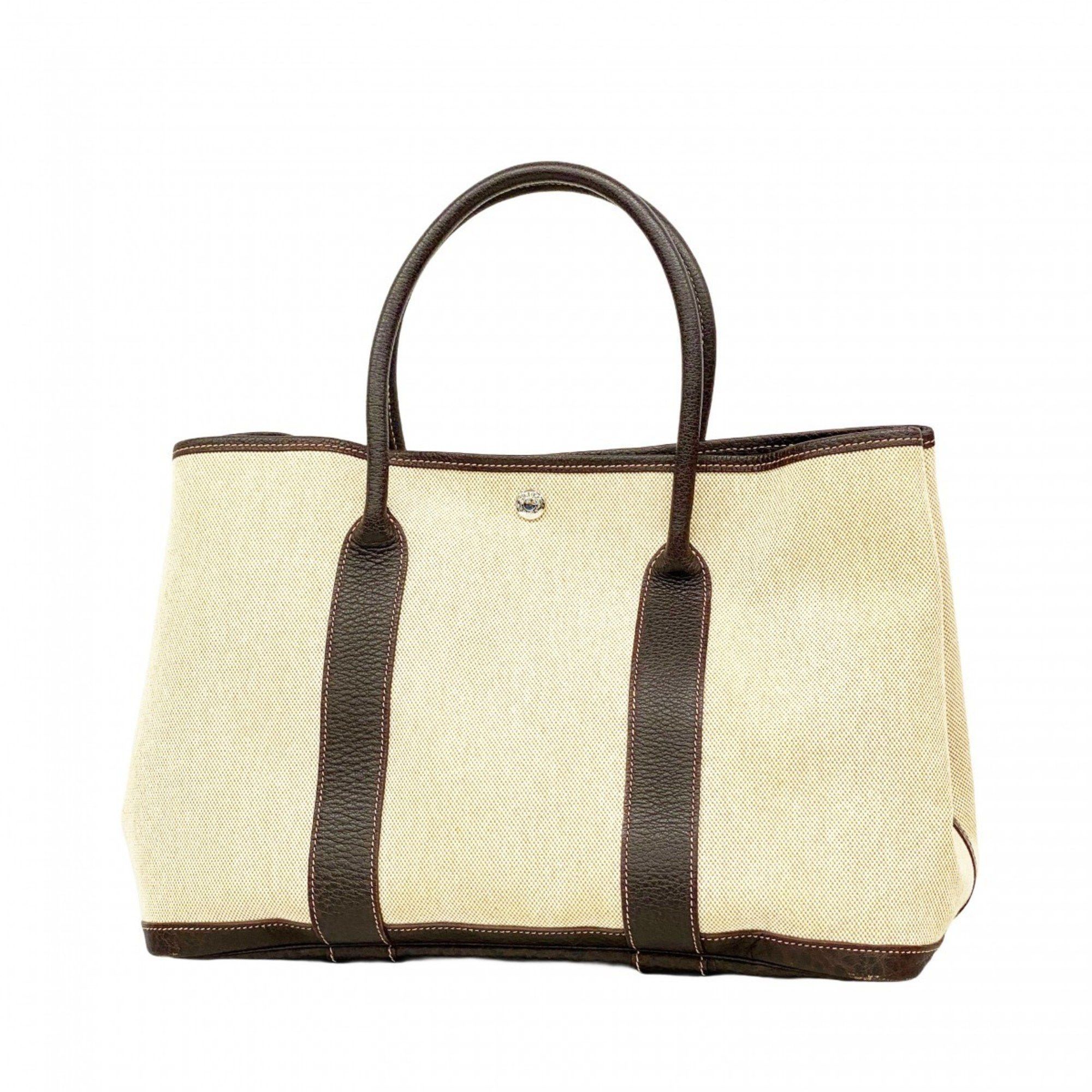 Hermes Tote Bag Garden Pm Toile H Brown Stamp Ladies, Women's