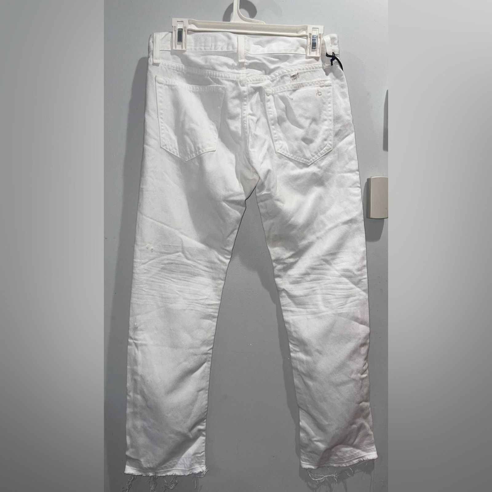 Rag & Bone RAG & BONE White Ankle Slim Mid Rise Boyfriend Sz 25 Size 25" / US 0 / IT 36 - 3 Thumbnail