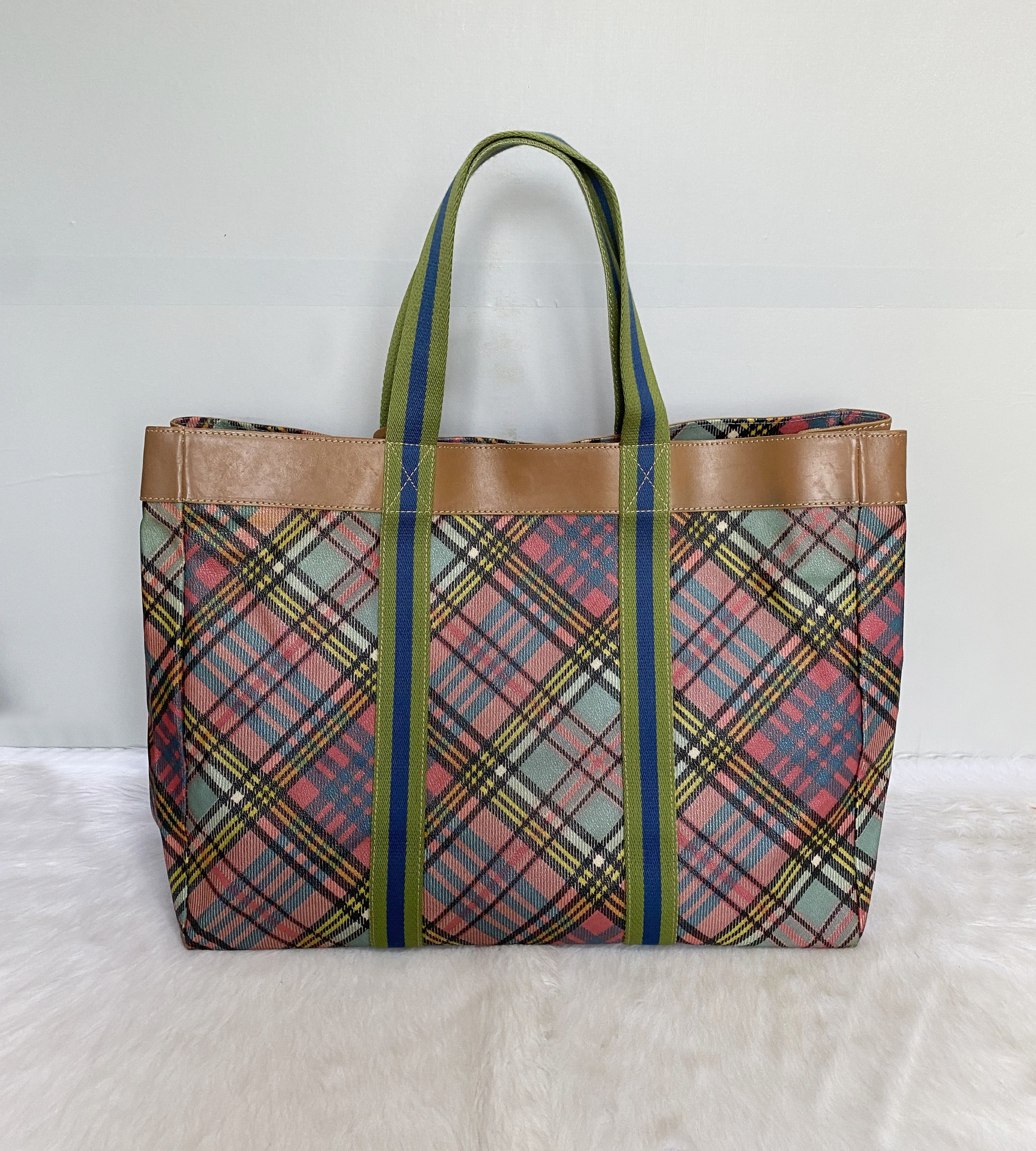 Vivienne Westwood Vintage Check Leather Luggage Tote Bag Size ONE SIZE - 2 Thumbnail