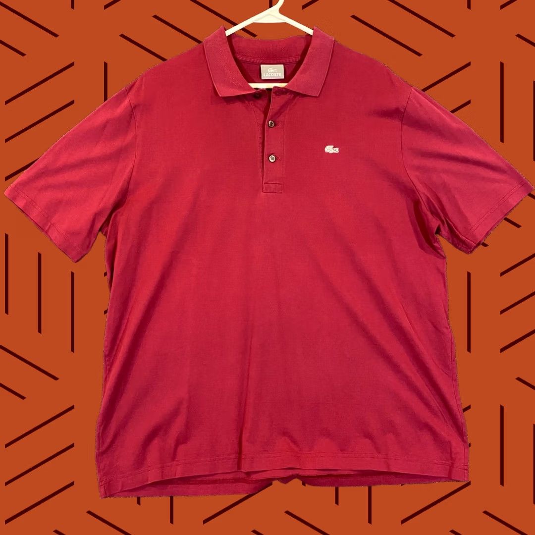 Lacoste VINTAGE Lacoste Polo Mens 7 Deep Red Golf Shirt S/S France Logo Casual Shirt Mens Slim fit? Size US M / EU 48-50 / 2 - 1 Thumbnail