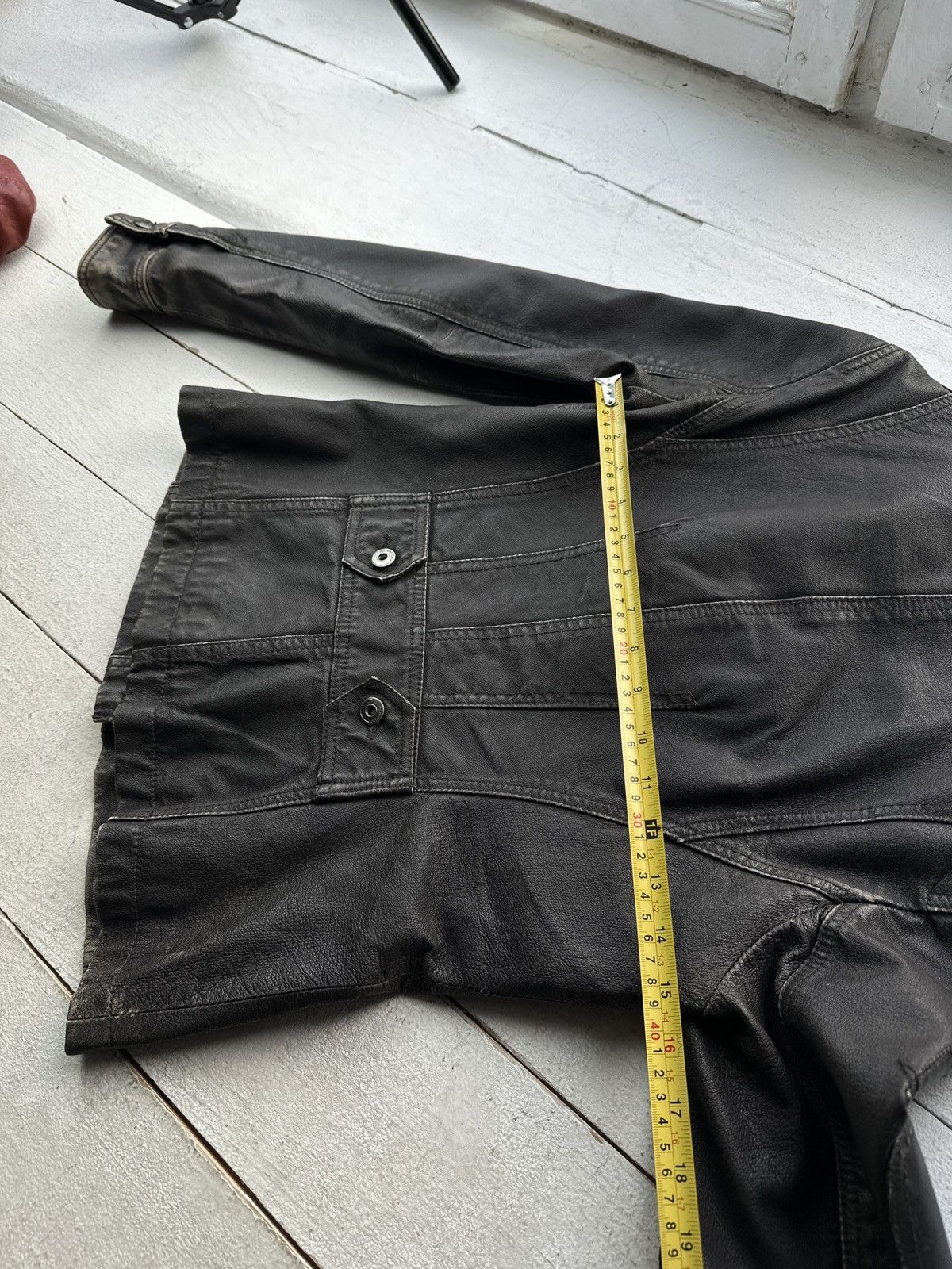 Other 🚨Y2K RICK OWENS TYPE DIRTY SLIM FIT ZIP LEATHER JACKET Size M / US 6-8 / IT 42-44 - 17 Thumbnail