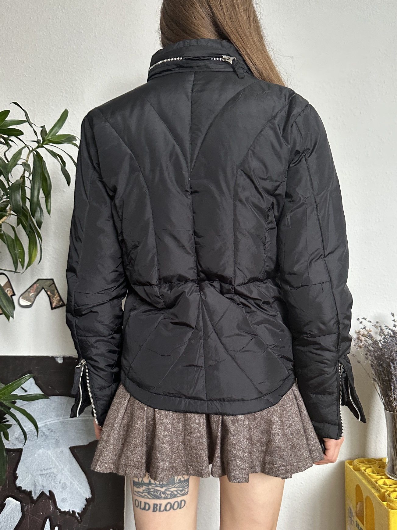 Oasis Skinny Sculpted Puffer Down Jacket y2k Vintage