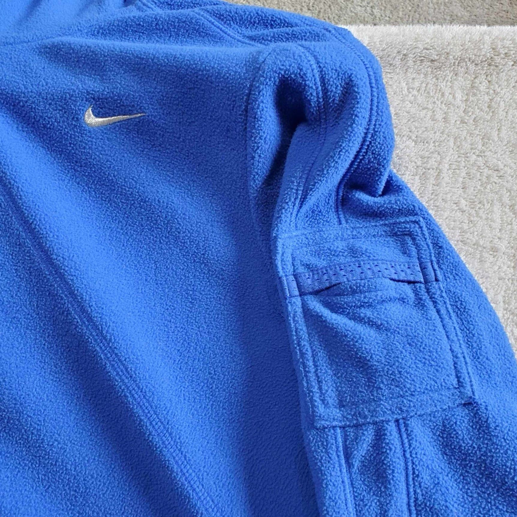 Nike VINTAGE Nike 1/2 Zip Hoodie Womens Large Blue Fleece Long Sleeve Jogging Running Size L / US 10 / IT 46 - 4 Thumbnail