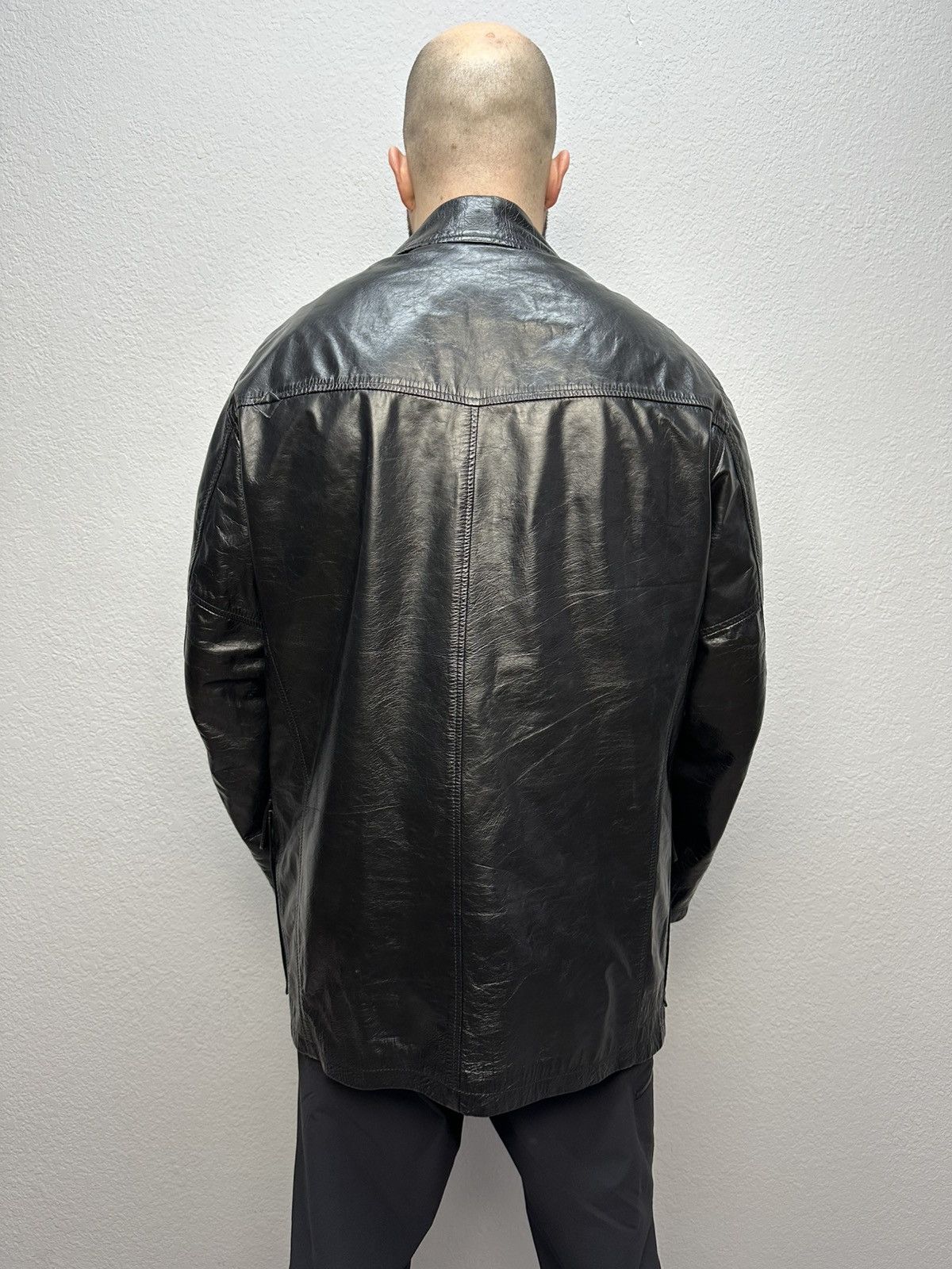 Versace Jeans Couture Versace Archival Double Breasted Leather Coat Jacket Size US XL / EU 56 / 4 - 5 Thumbnail