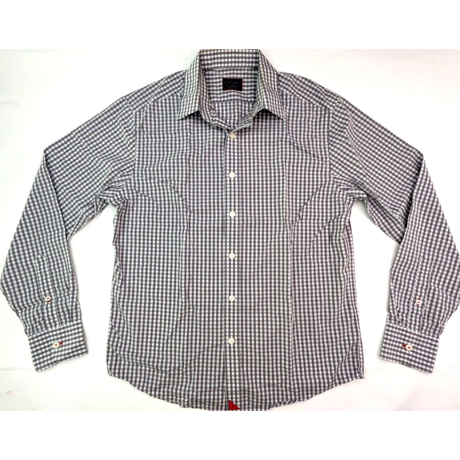 UNTUCKit UNTUCKit Plaid Button-Up Shirt Mens S Gray White Check Long Sleeve 42 Chest Size US S / EU 44-46 / 1 - 2 Thumbnail