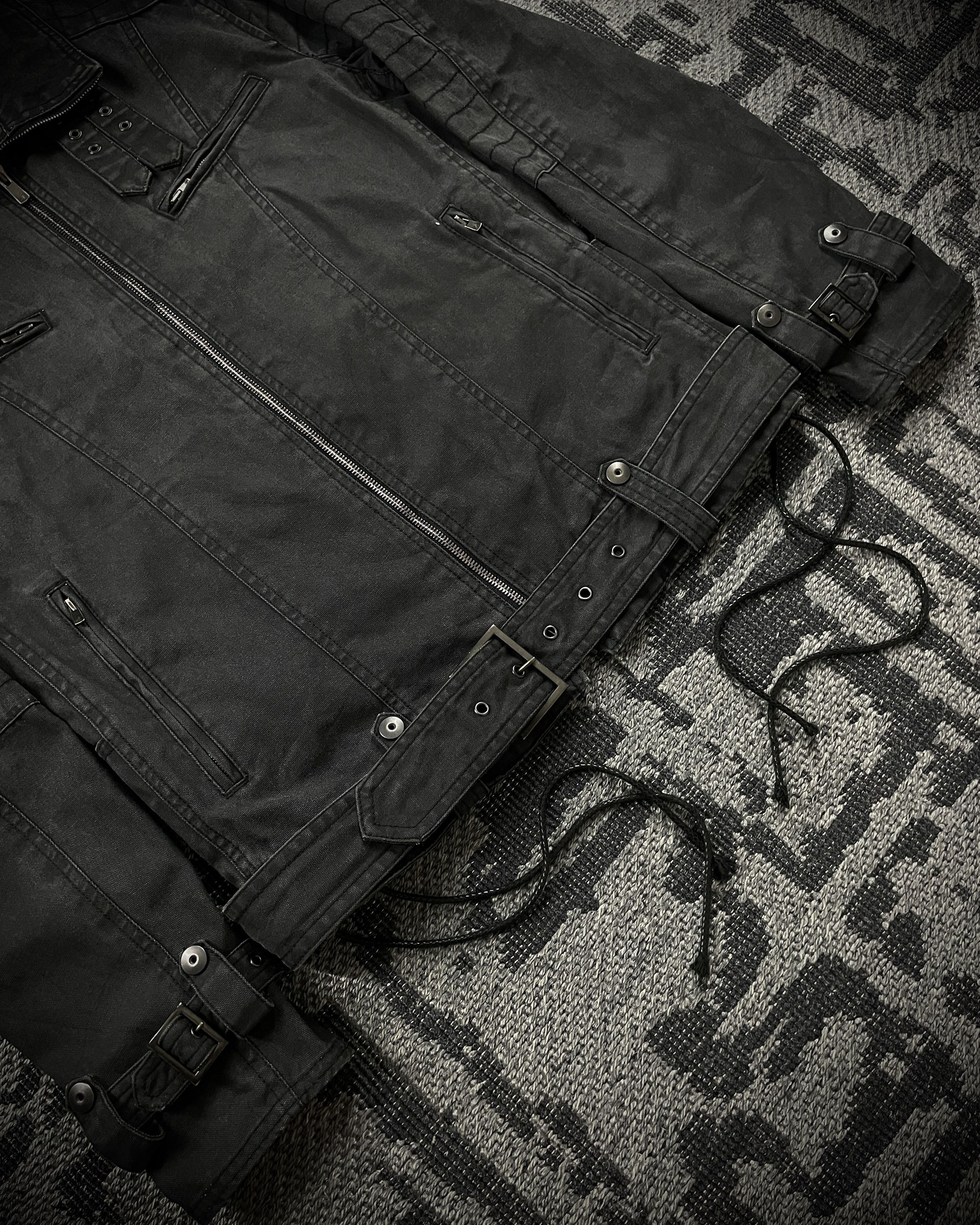 Schlussel Schlüssel Back Lace Up Rider Faded Canvas Jacket Size US L / EU 52-54 / 3 - 4 Thumbnail