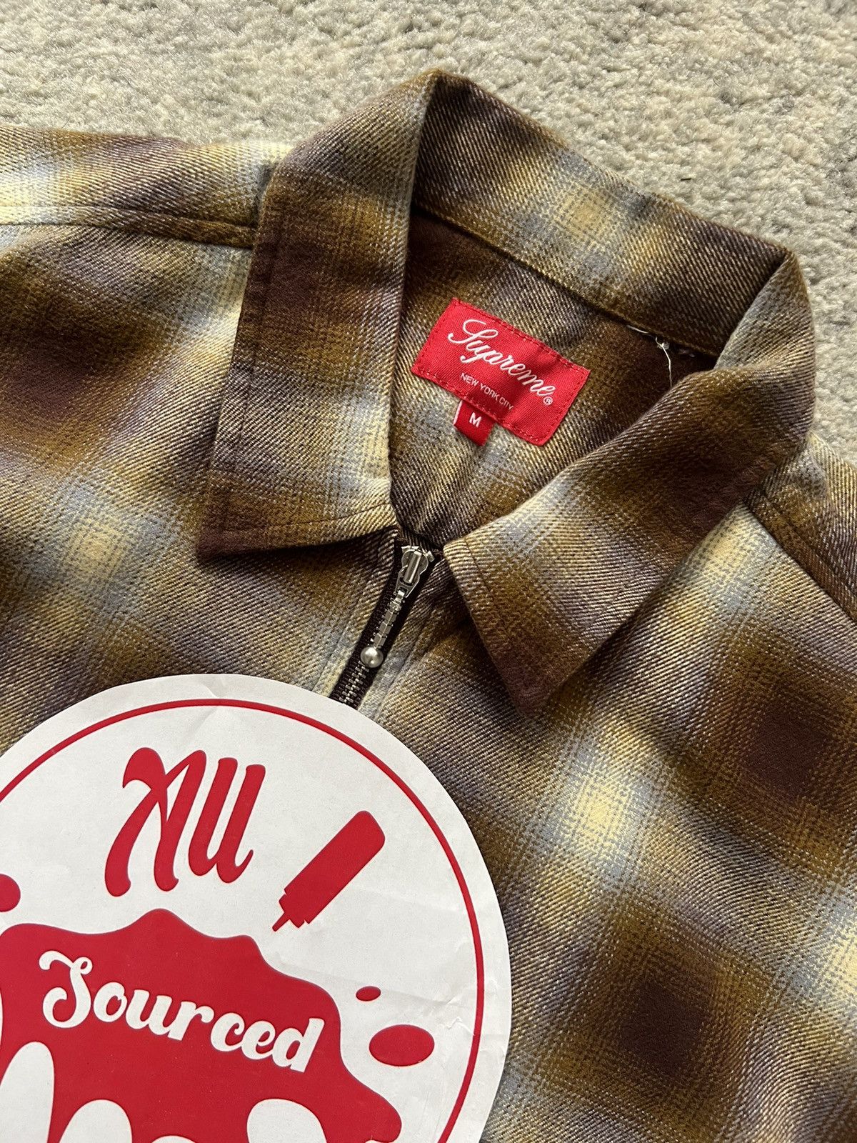 Supreme Supreme FW22 Shadow Plaid Zip Shirt Size US M / EU 48-50 / 2 - 3 Thumbnail